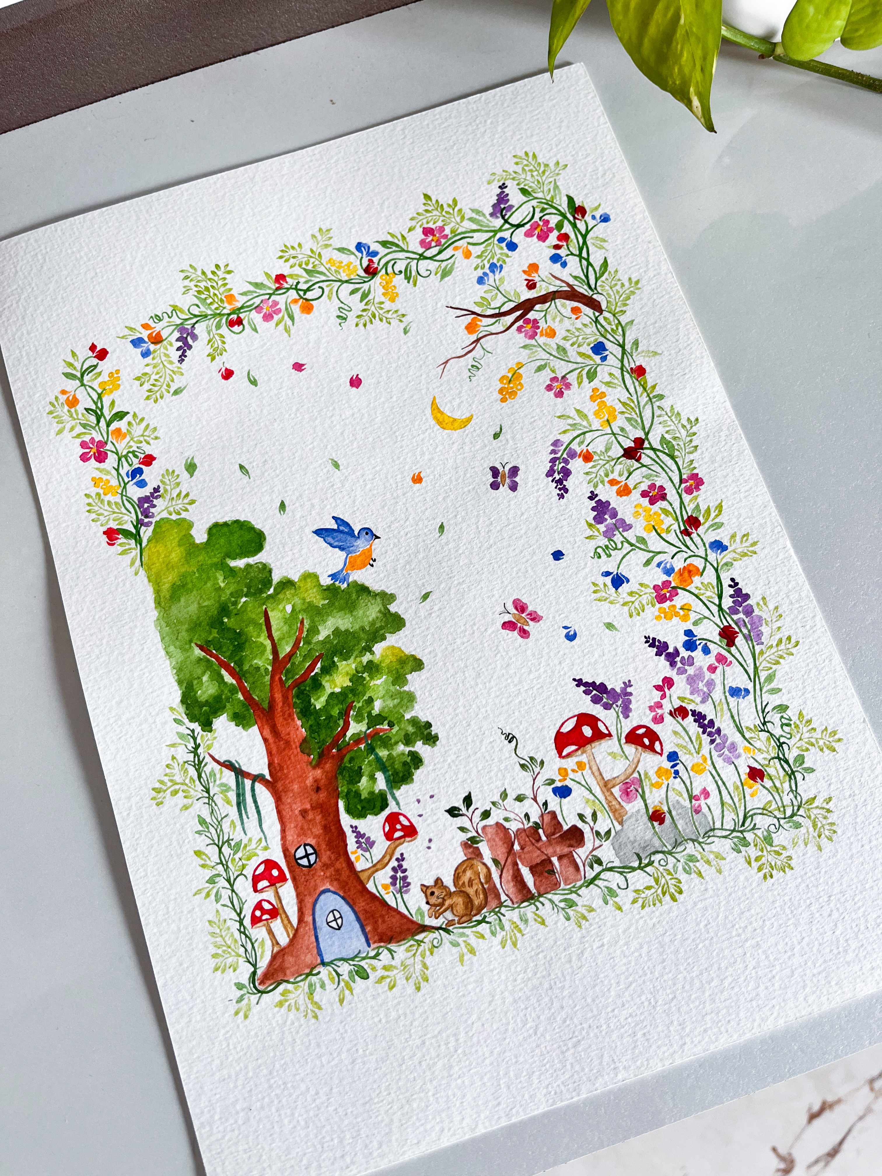 Watercolor Enchanted Forest