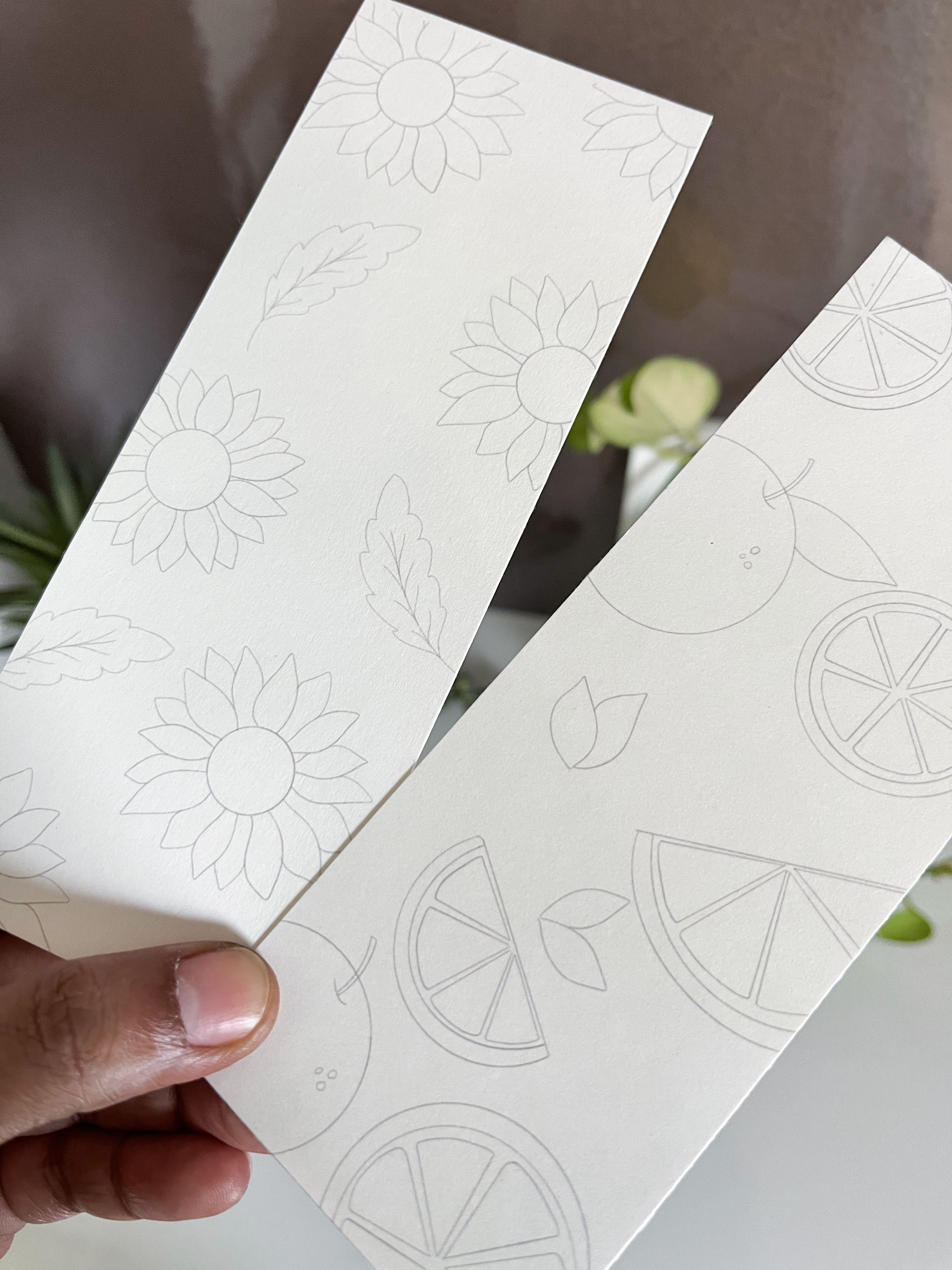 Orange and Sunflower Paintable Bookmark Set