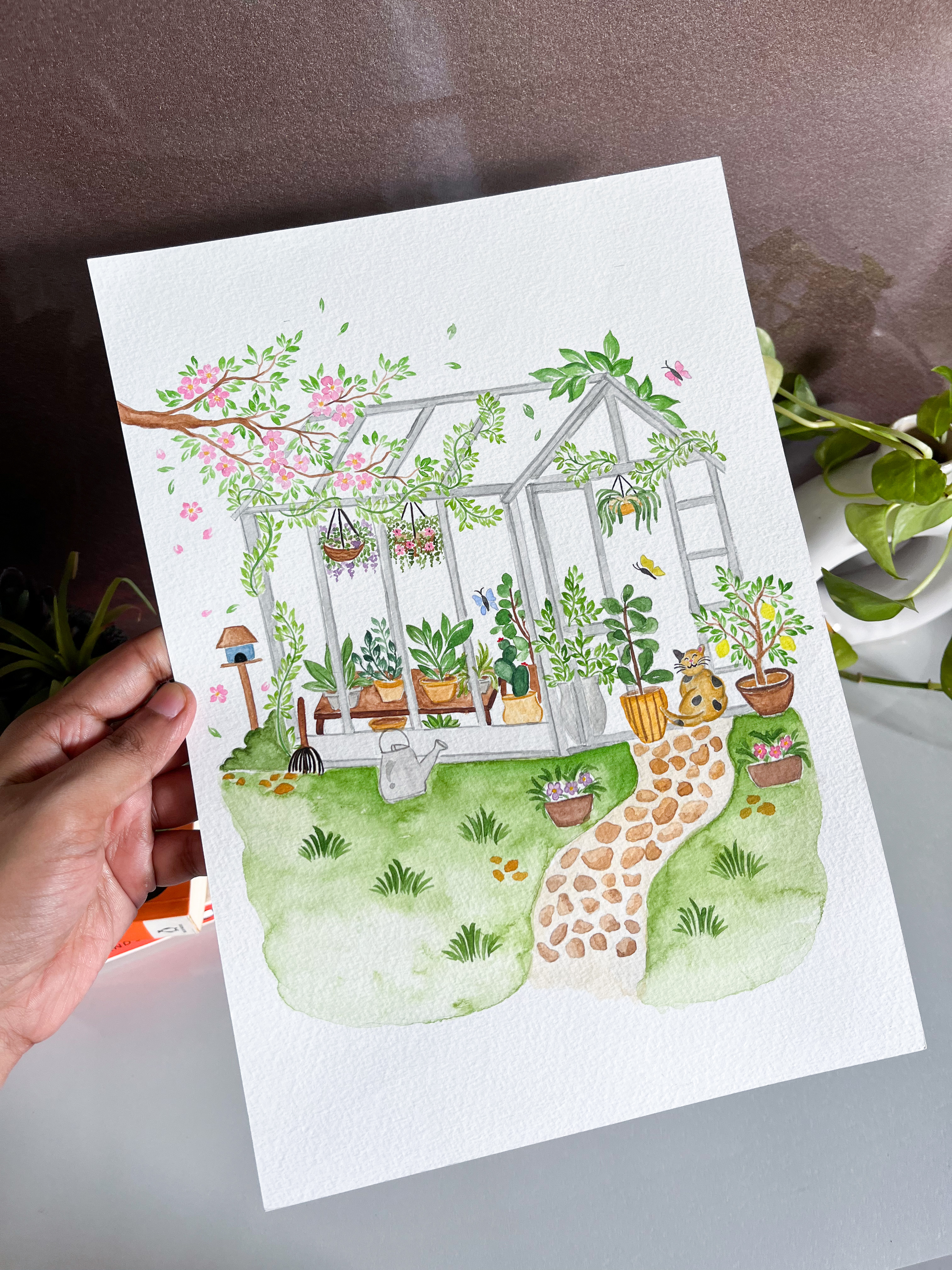 Watercolor Greenhouse 