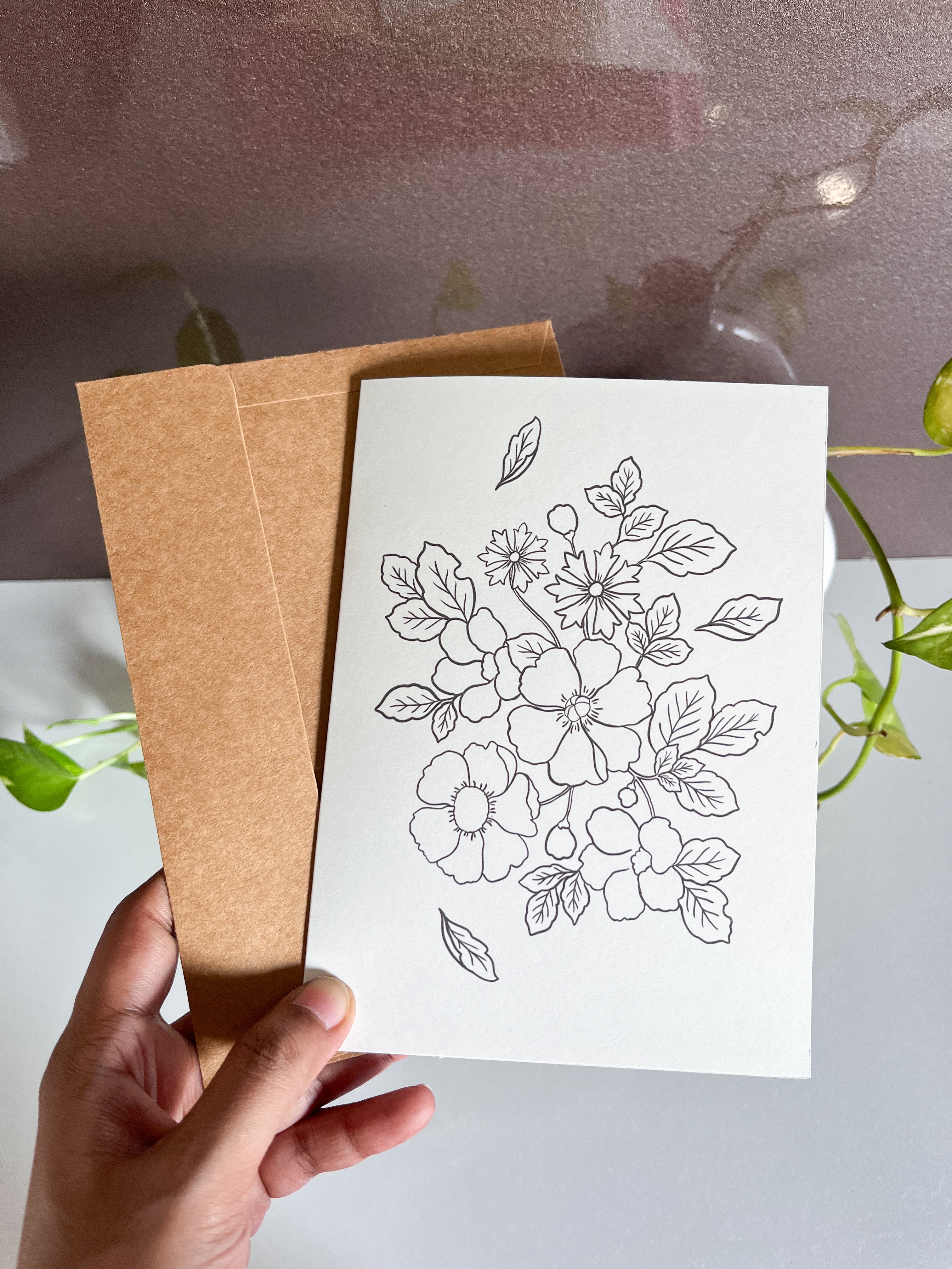 Floral Bouquet Paintable Greeting Card