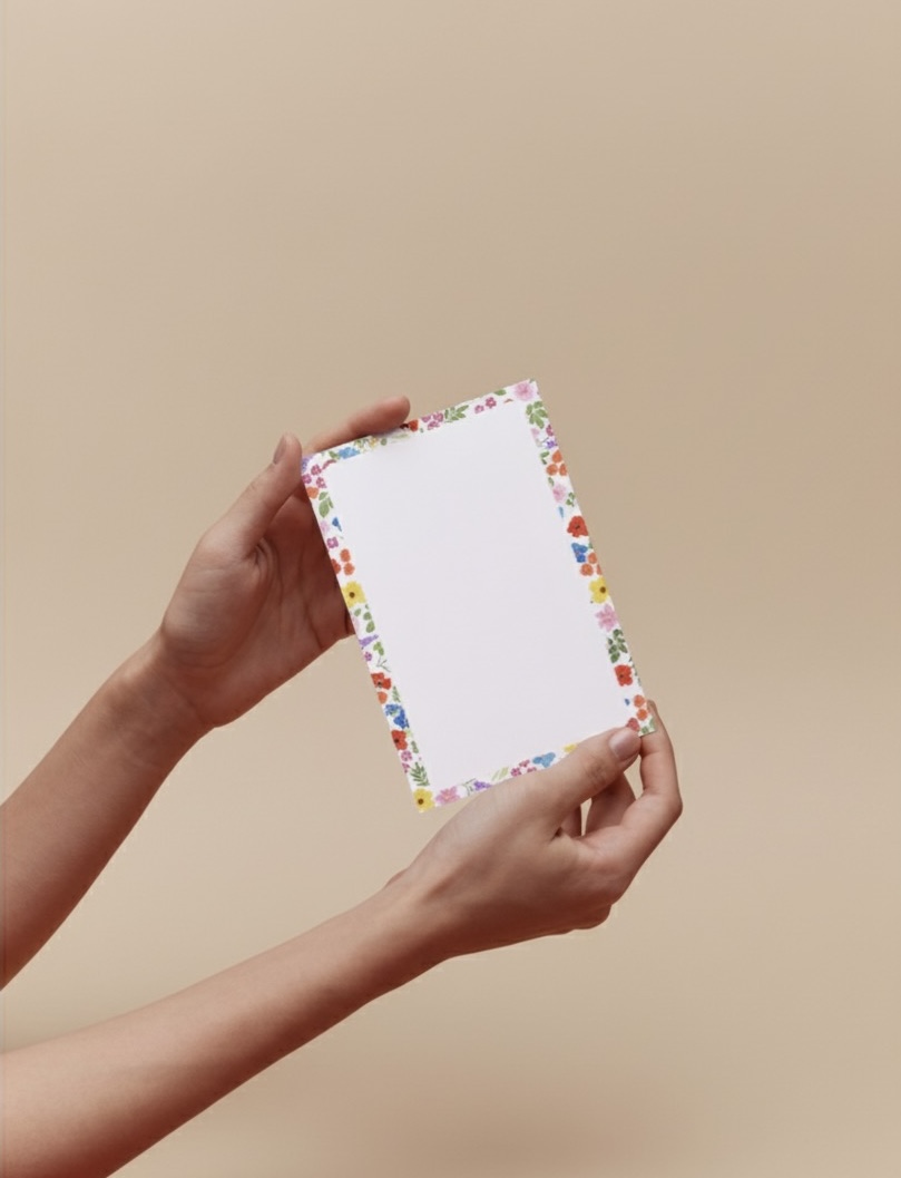Floral Border Unlined Notepad
