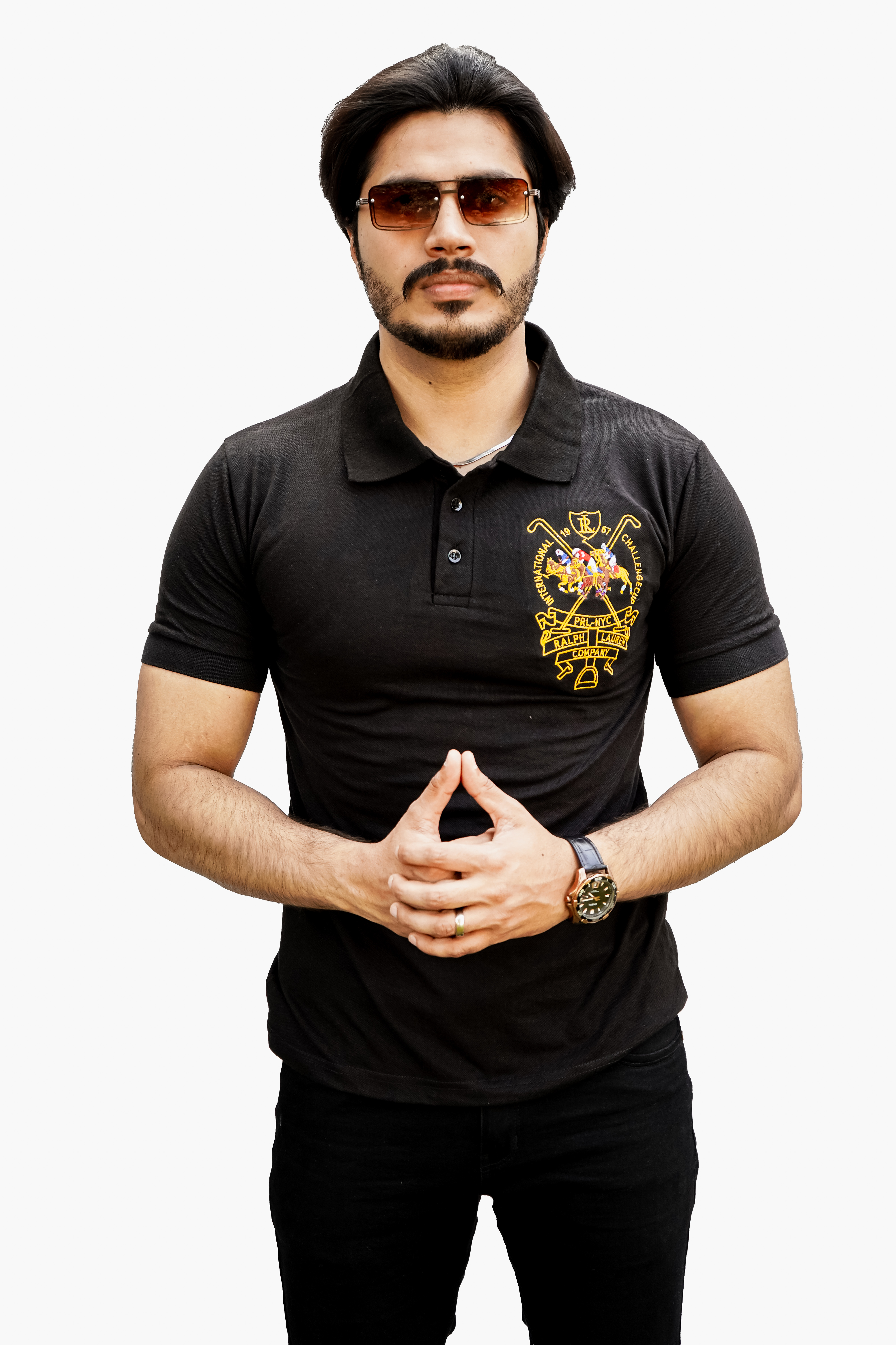 Button-Down Polo for Men - Black