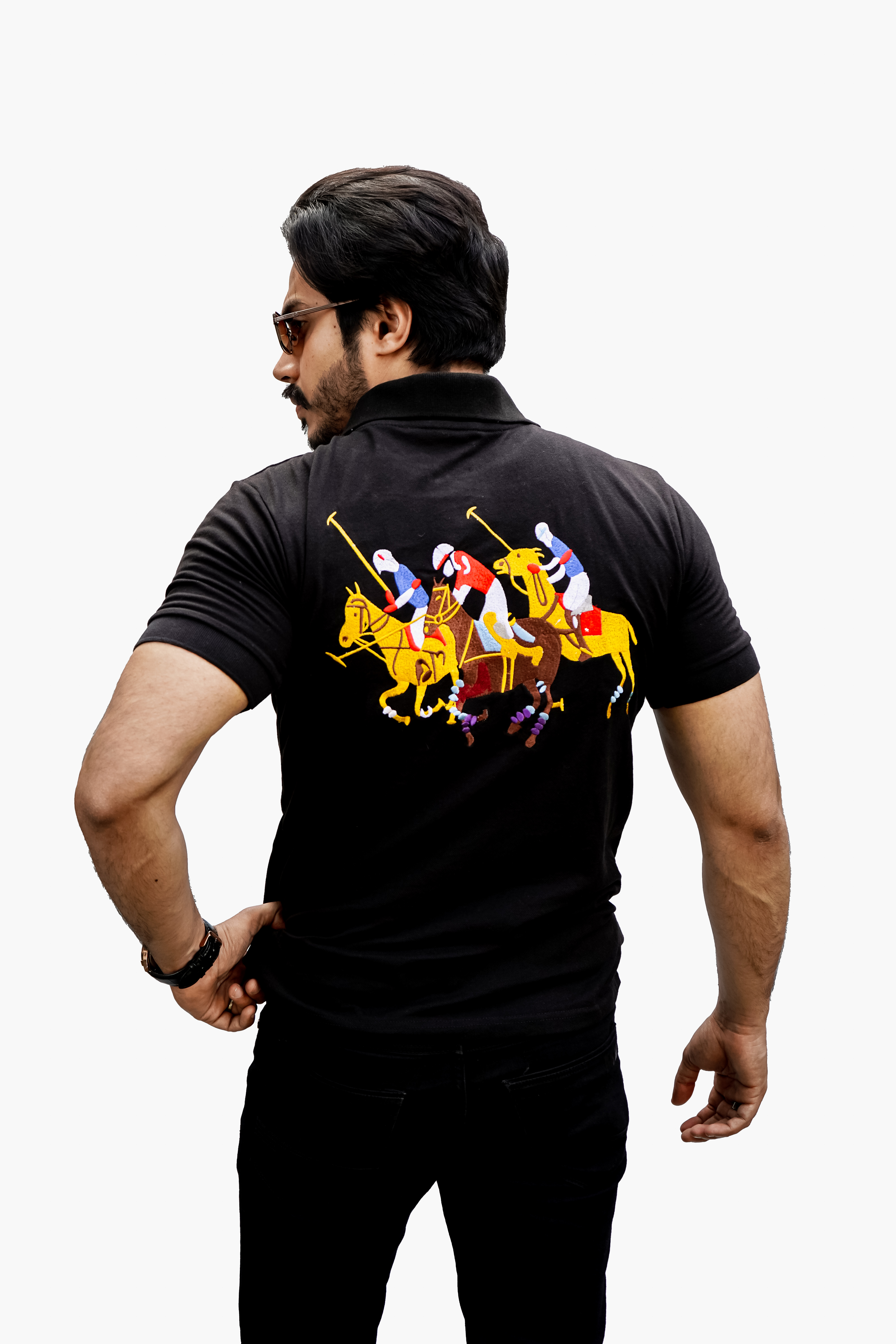 Button-Down Polo for Men - Black