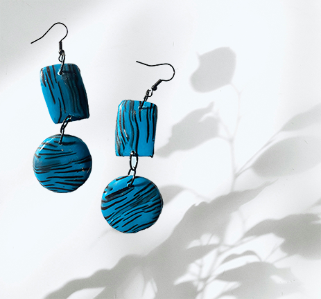 Blue Abstract Earrings