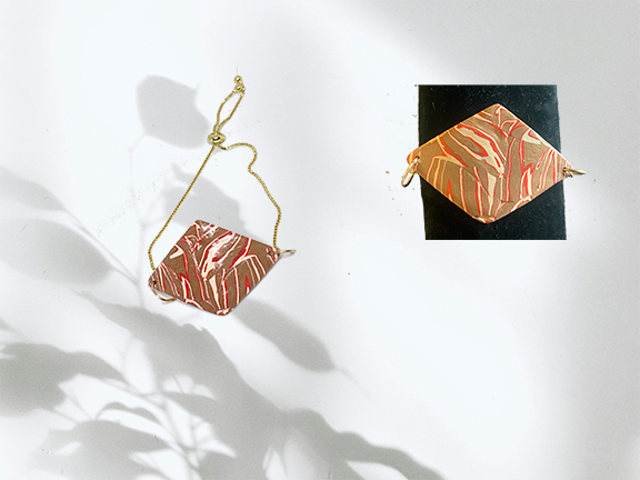 Adjustable Bracelet Handmade Polymer Clay "Fall-colored"