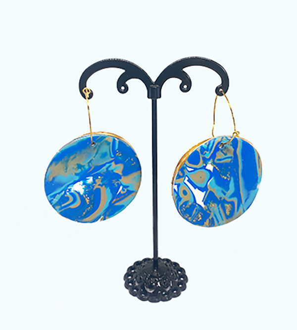 Blue Lagoon Jewelry Set Handmade Polymer Clay