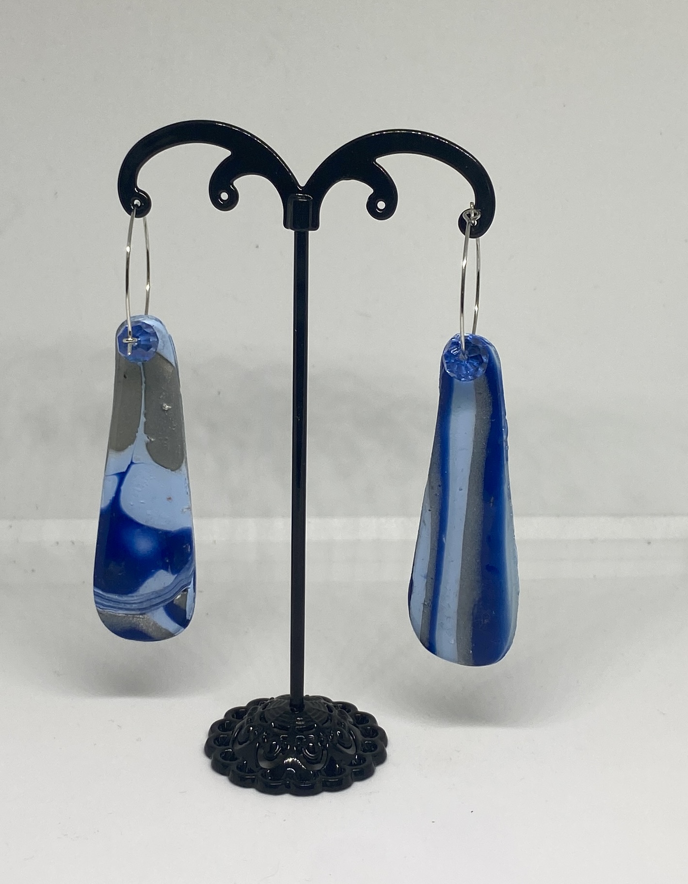 Blue Macume Handmade Polymer Clay Dangle Earrings