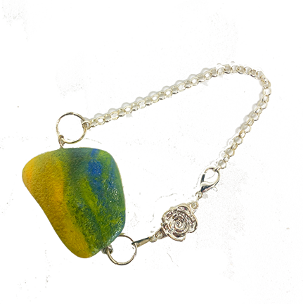 Jewelry Set - Polymer Clay Pendant & Earrings "Tropical Breeze"