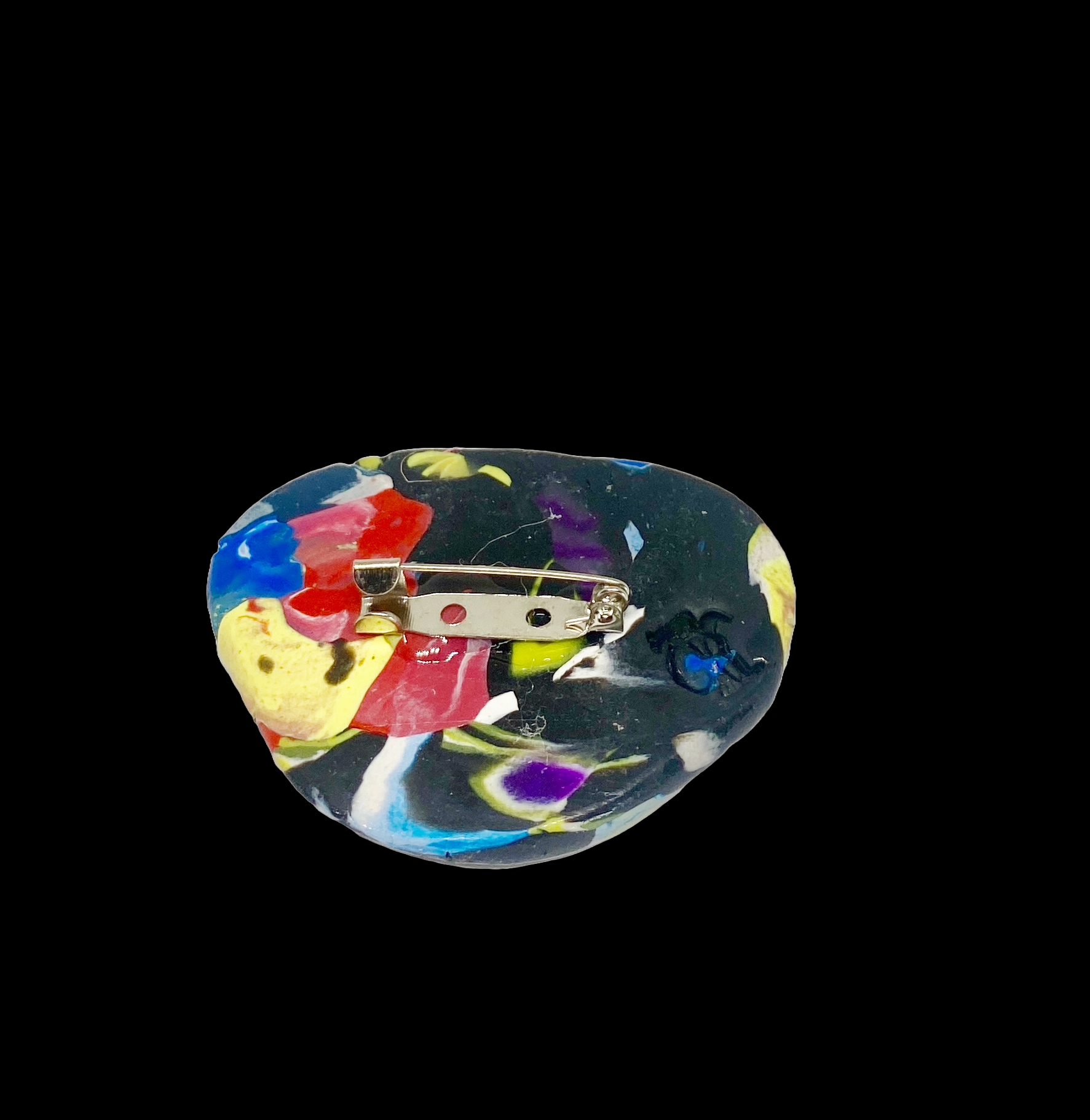 Brooch/Pin: Handmade Polymer Clay Brooch "Cosmic Bloom"