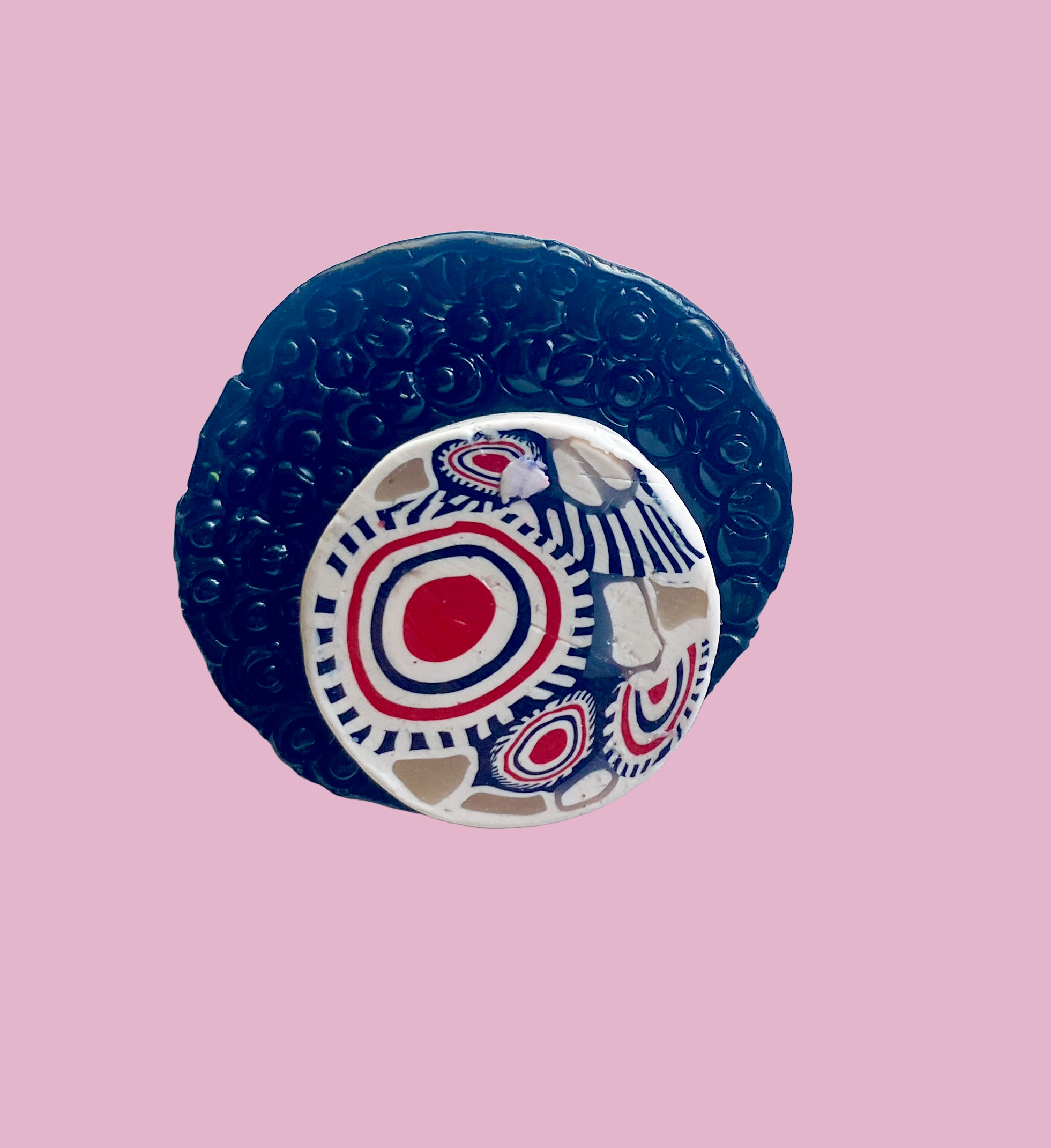Handmade Polymer Clay Pin "Retro Orbit Brooch"
