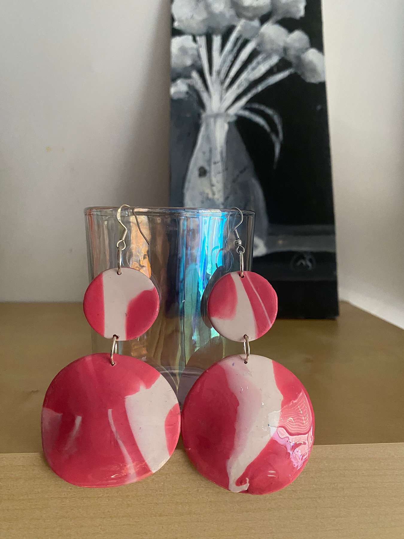 Earrings Handmade Polymer Clay "BERRY SWIRL"