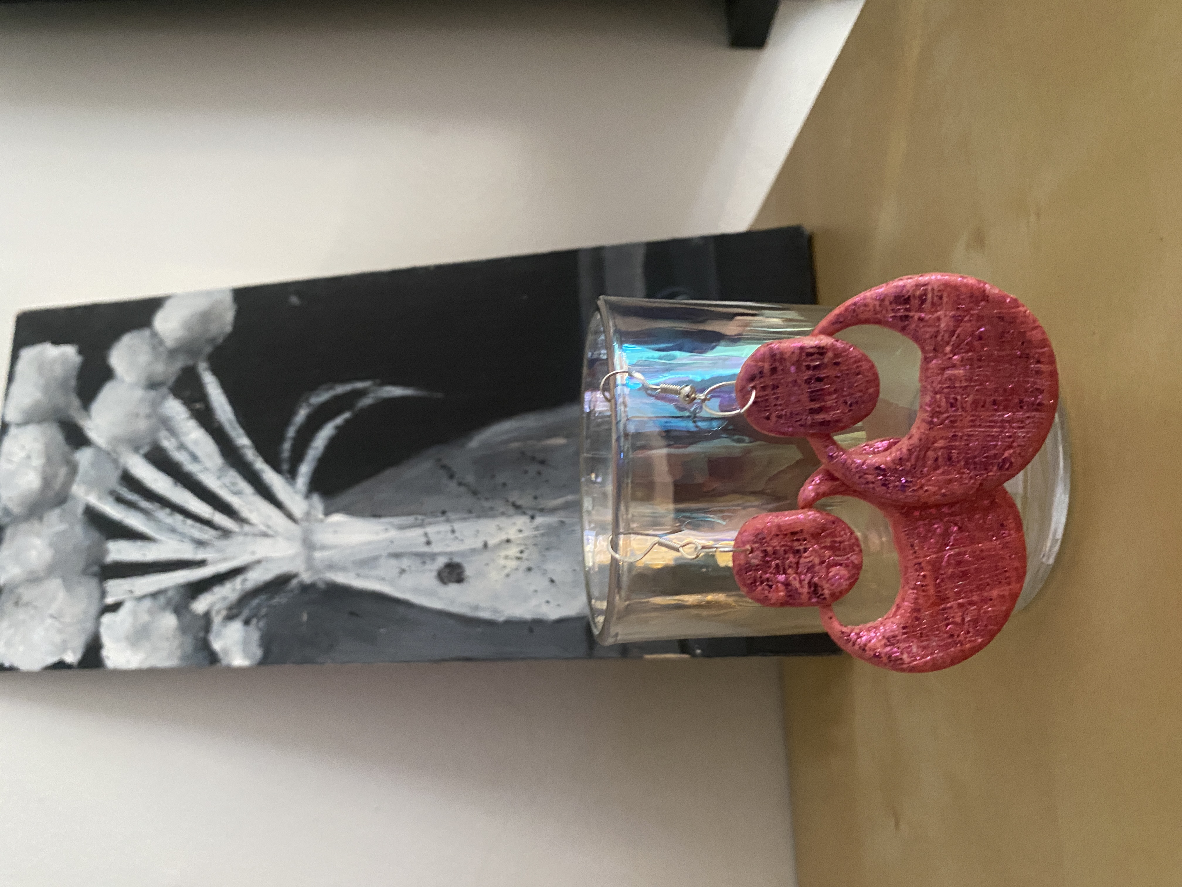 Hot Pink Textured Hoop Earrings