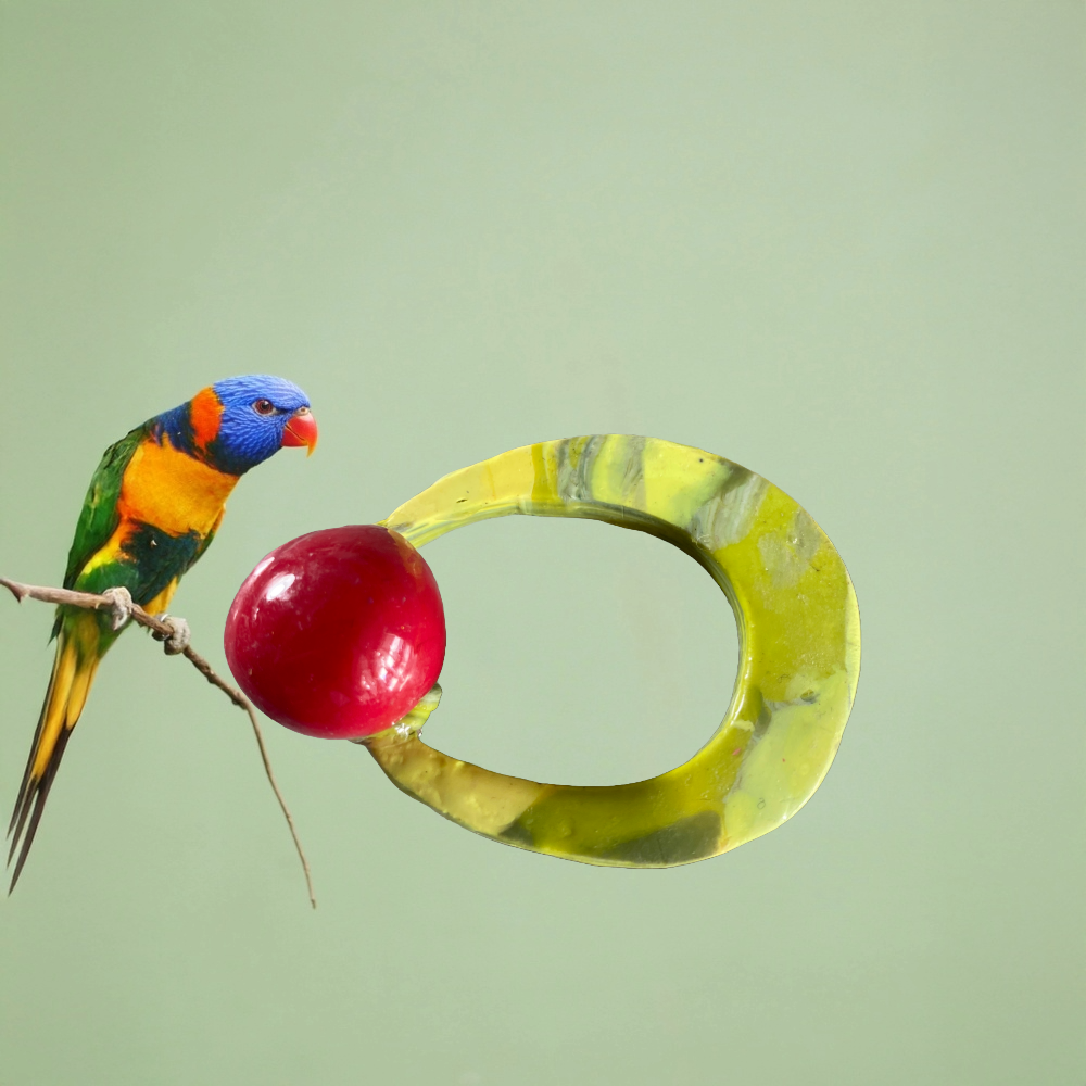 Red Ball Brooch – Playful Polymer Clay Pin