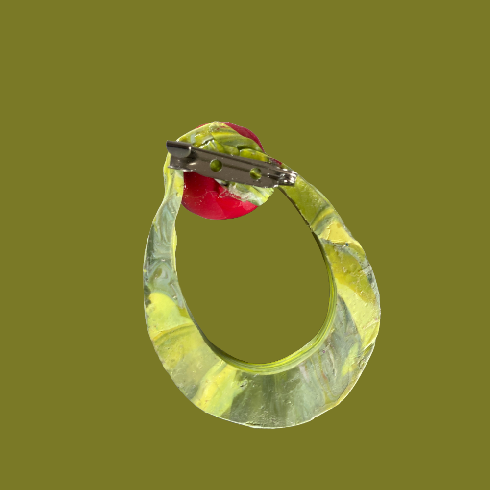 Red Ball Brooch – Playful Polymer Clay Pin