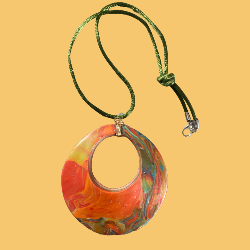 Handmade Jewelry - Tropical Orange Pendant