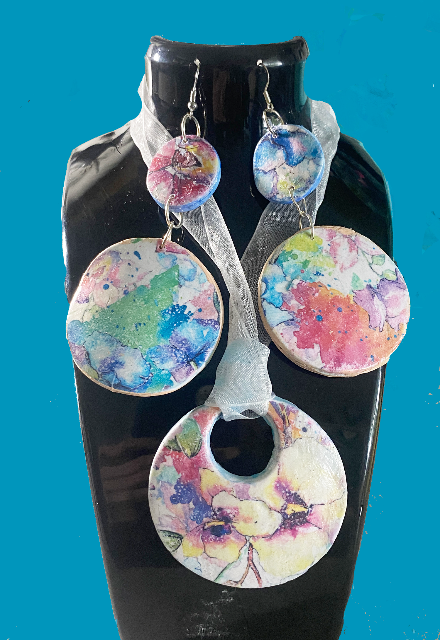 Handmade Abstract Art Earrings - "Spring Fling"