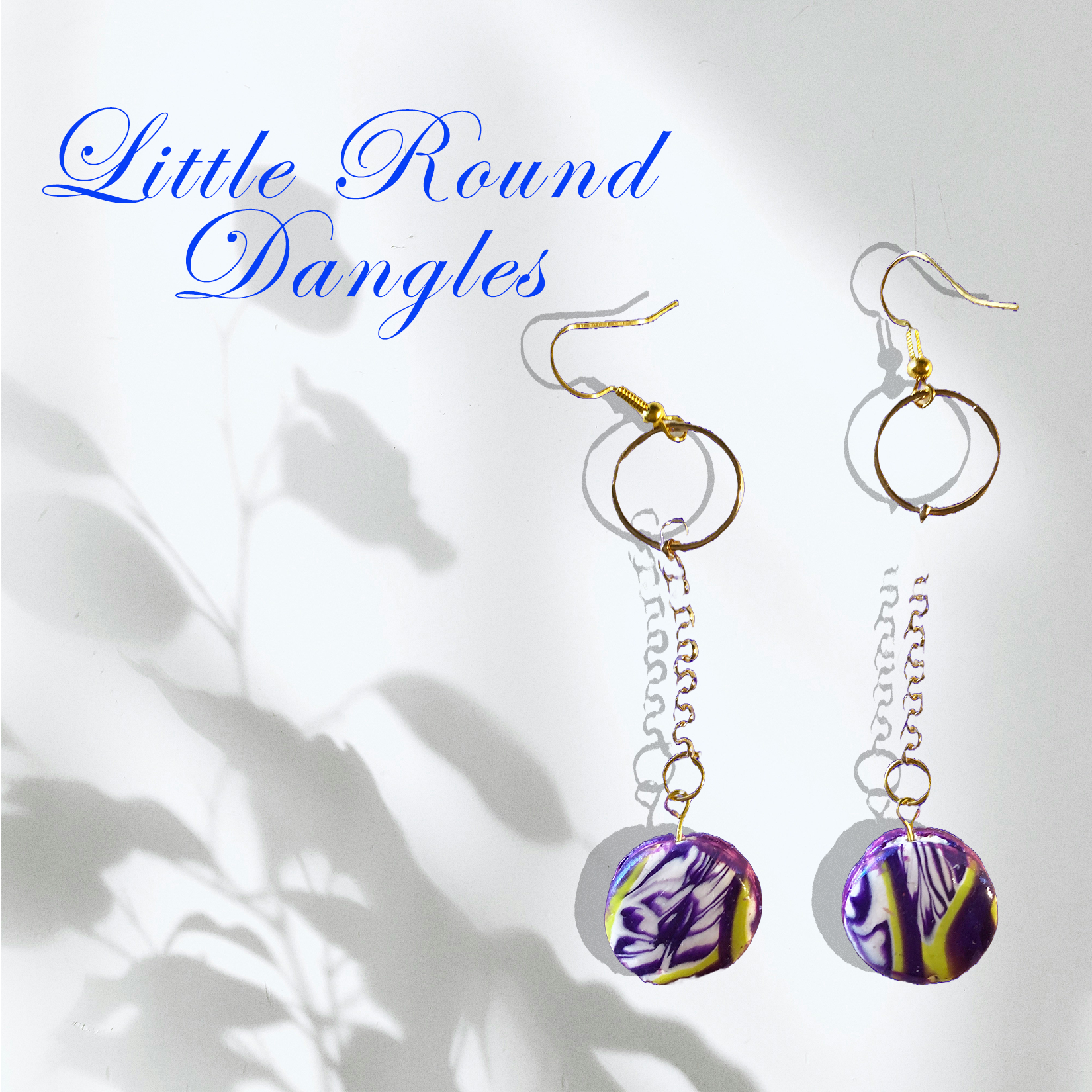 Earrings Handmade Polymer Clay "Little Round Dangles"