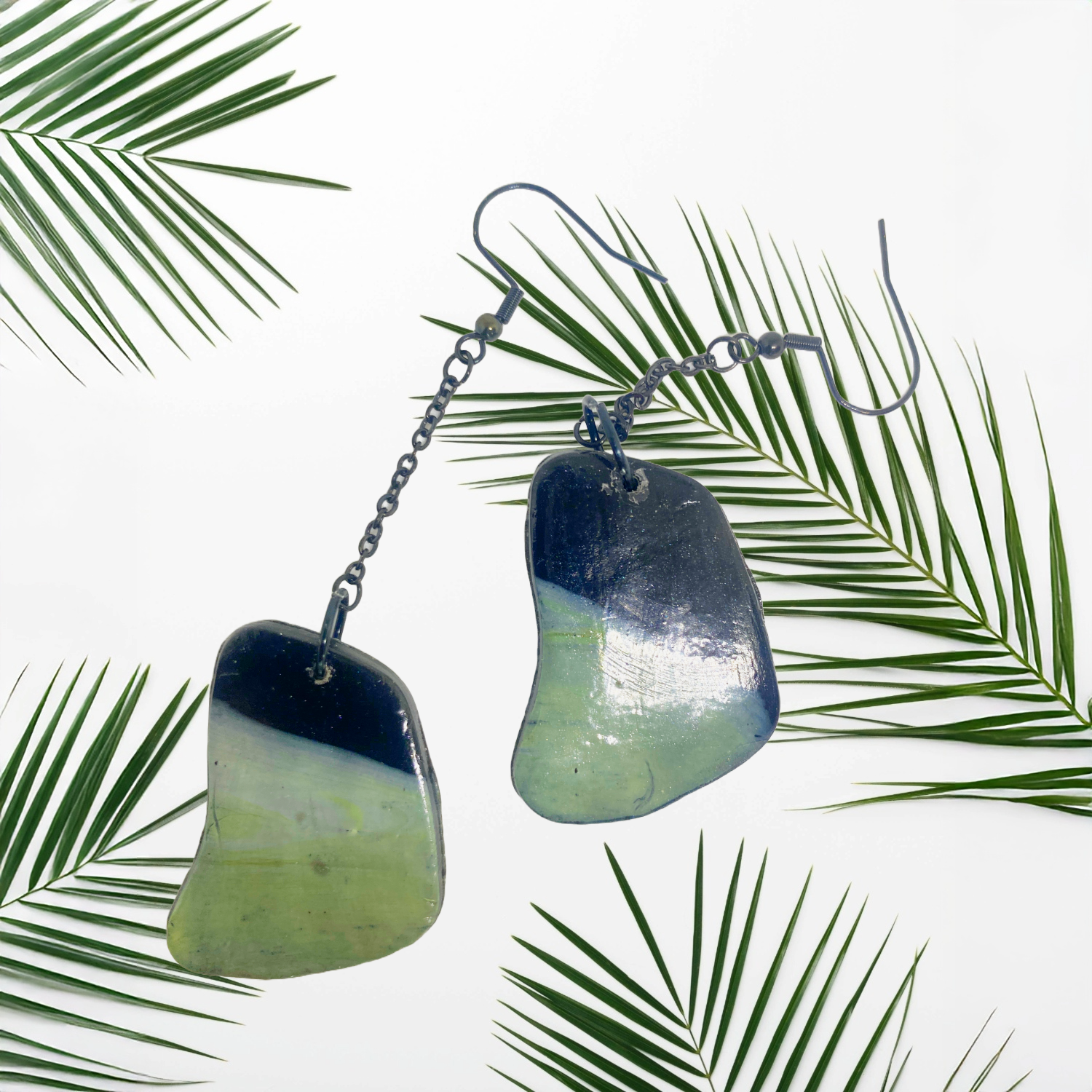 Twilight Tide – Organic Gradient Polymer Clay Earrings