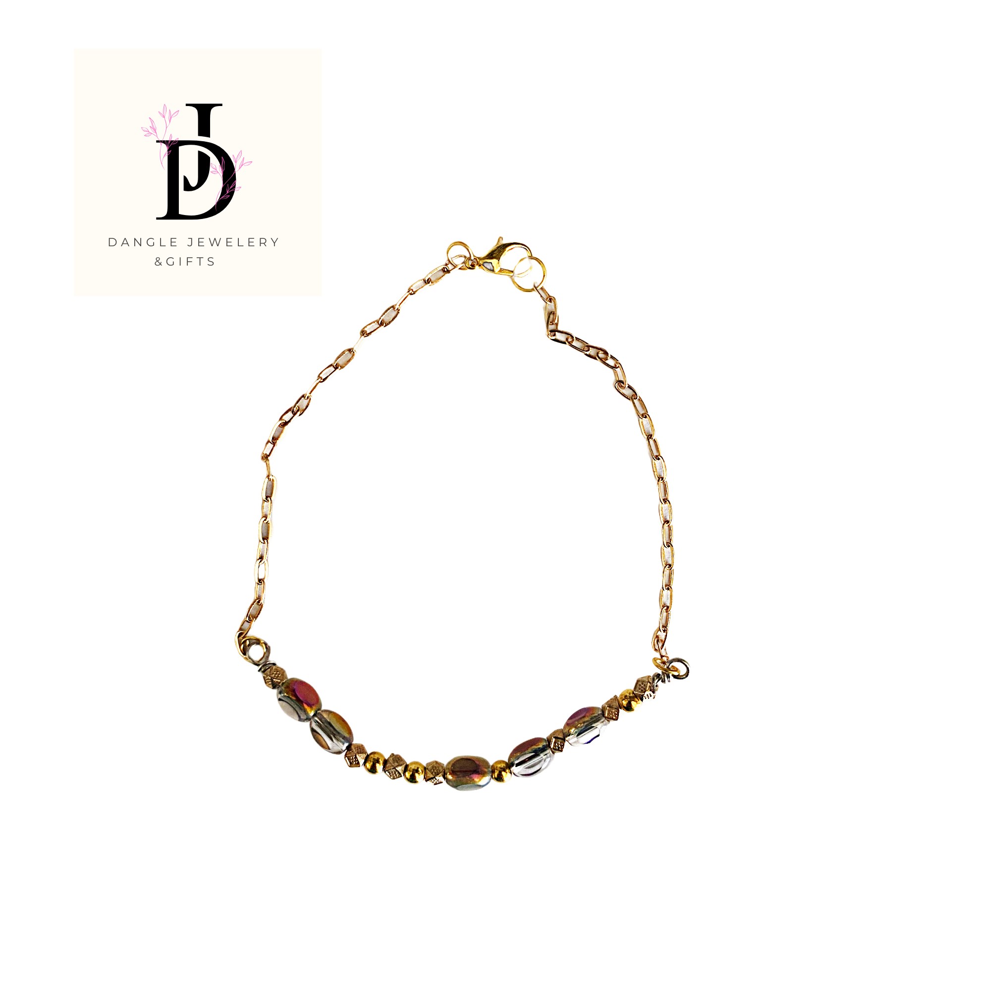 Golden Whisper – Morse Code Bracelet ("PEACE")