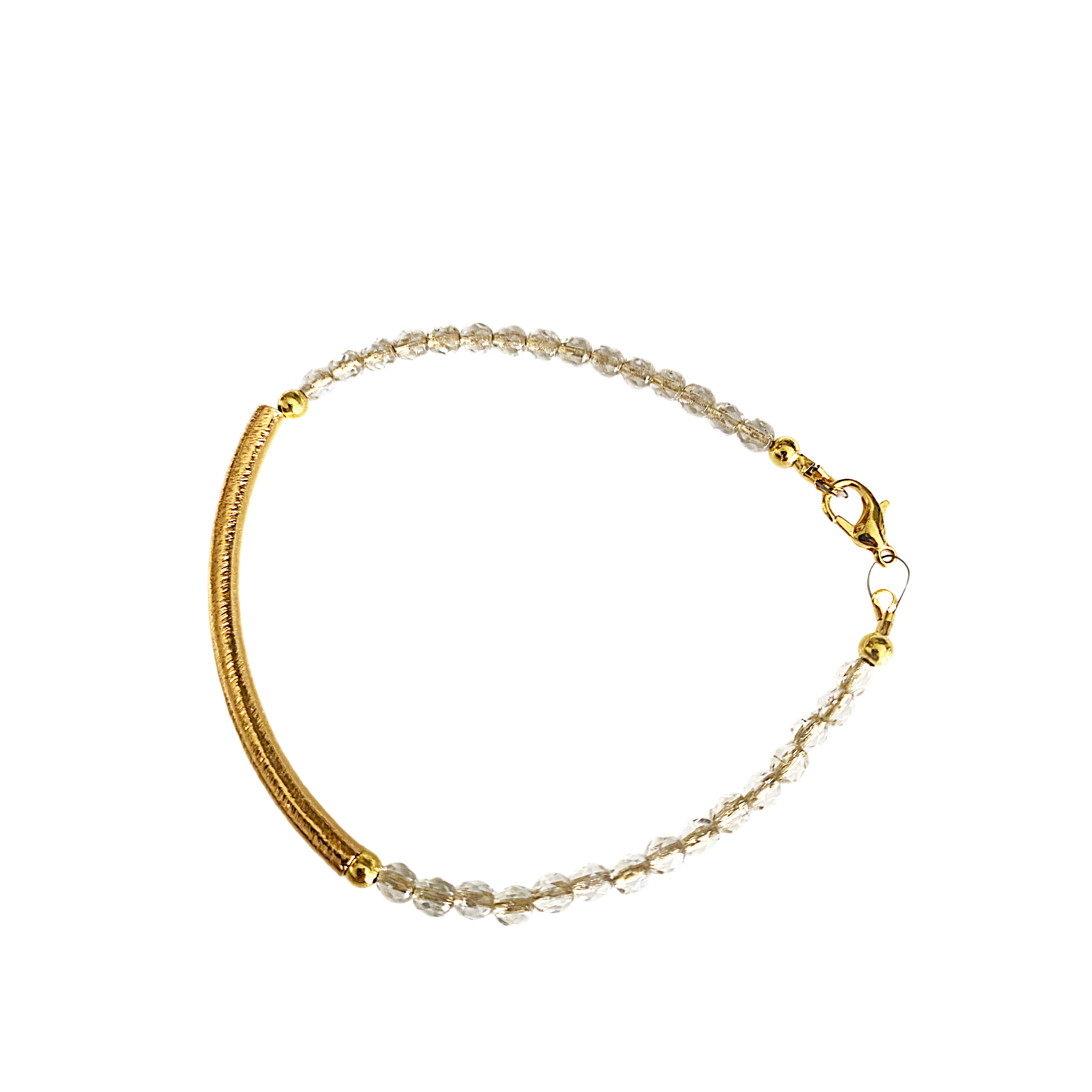Elegant Gold Bar Beaded Bracelet