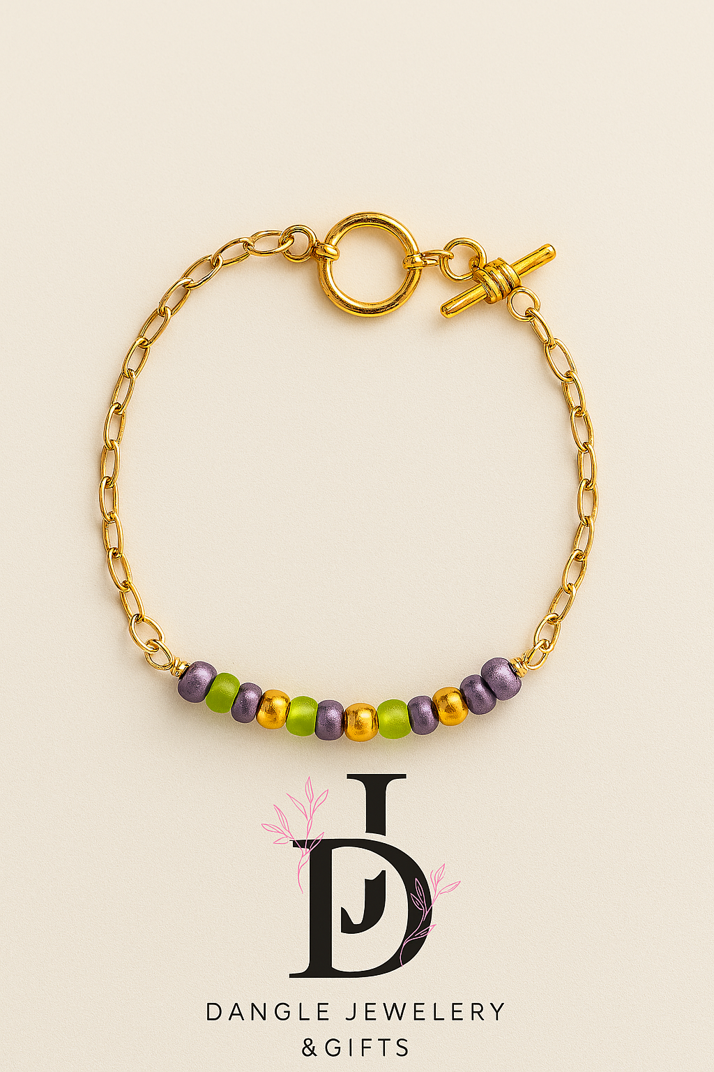 Colorful Beaded Gold MORSE CODE BRACELET