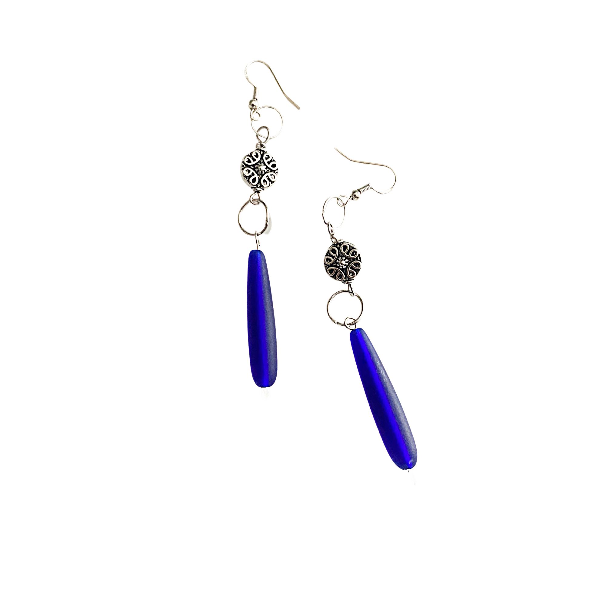 Cobalt Blue Dagger Earrings