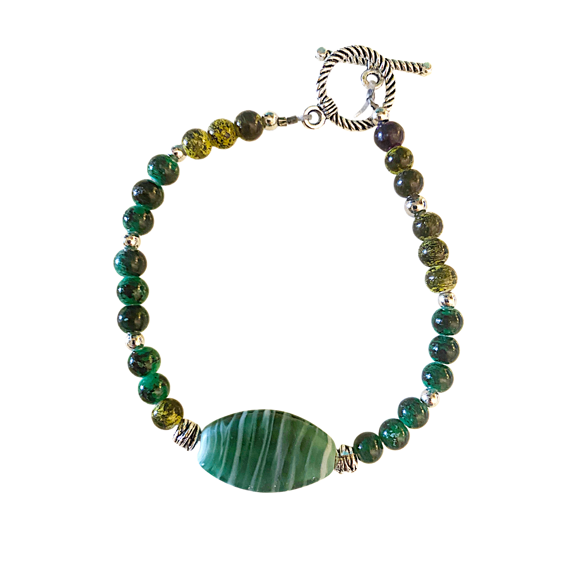 Green Gemstone Beaded Bracelet