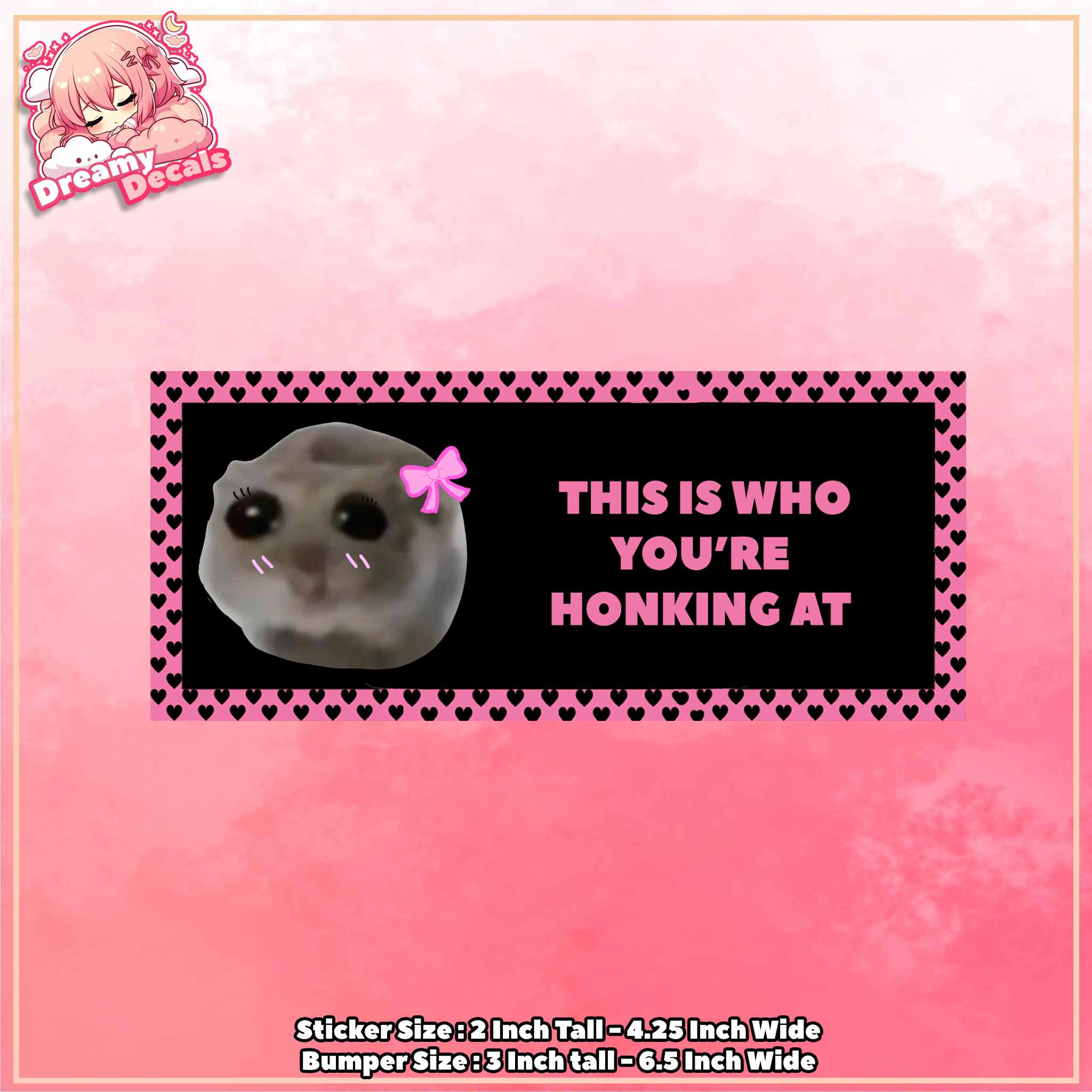 Cute Crying Hammy Driver Awareness Stickers