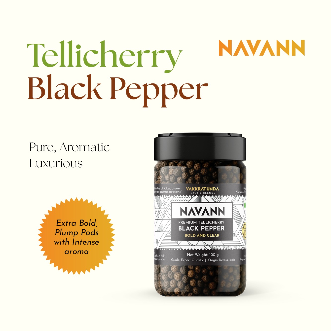 Navann Tellicherry Black Pepper Premium 