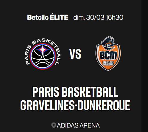 ParisBasketBall vs BCM Gravelines