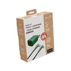 CARREGADOR HUNE ECO DUAL 20W CABO USB-C PARA USB-C, iPhone e Android