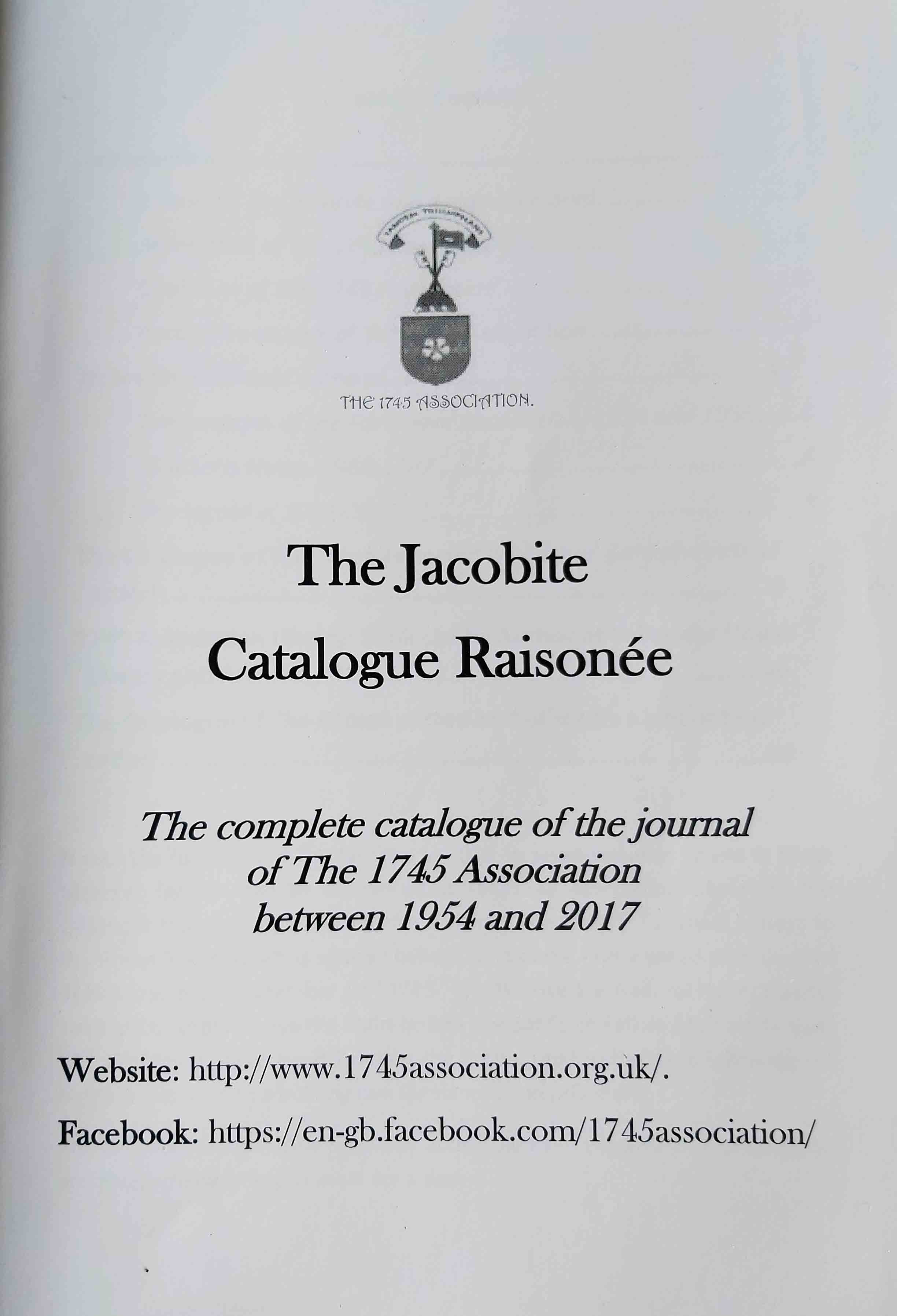 The Jacobite Catalogue Raisonée