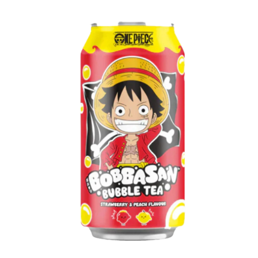 Bobbasan Bubble Tea Aardbei & Perzik 330ml