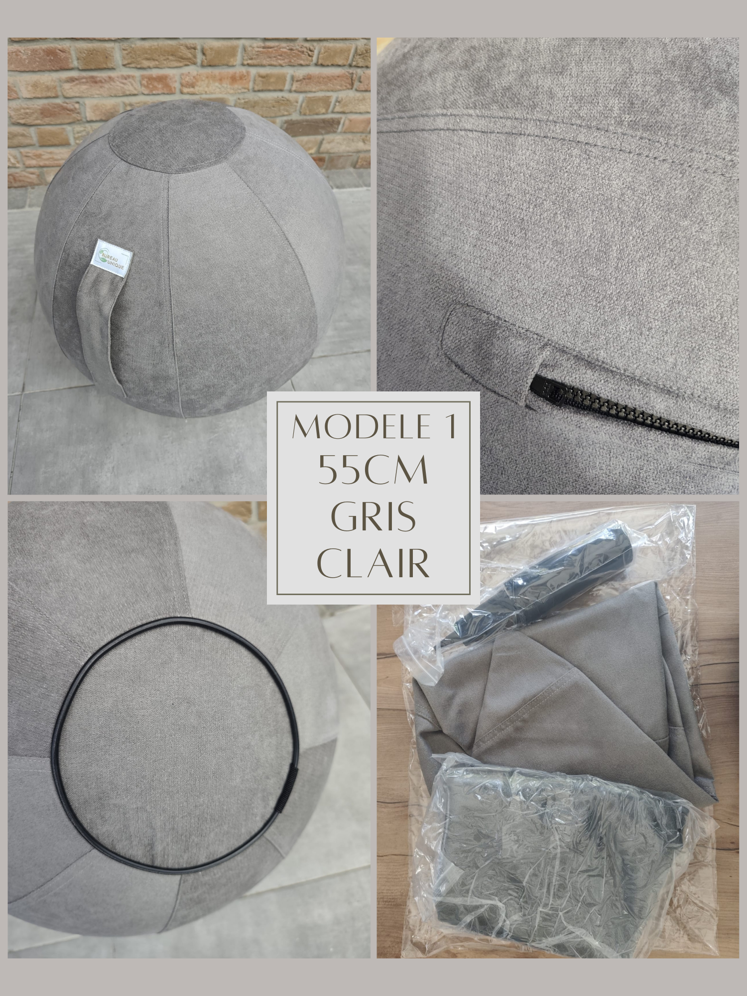 Offre Duo : Ballon d’assise et support ordinateur assis debout en bois