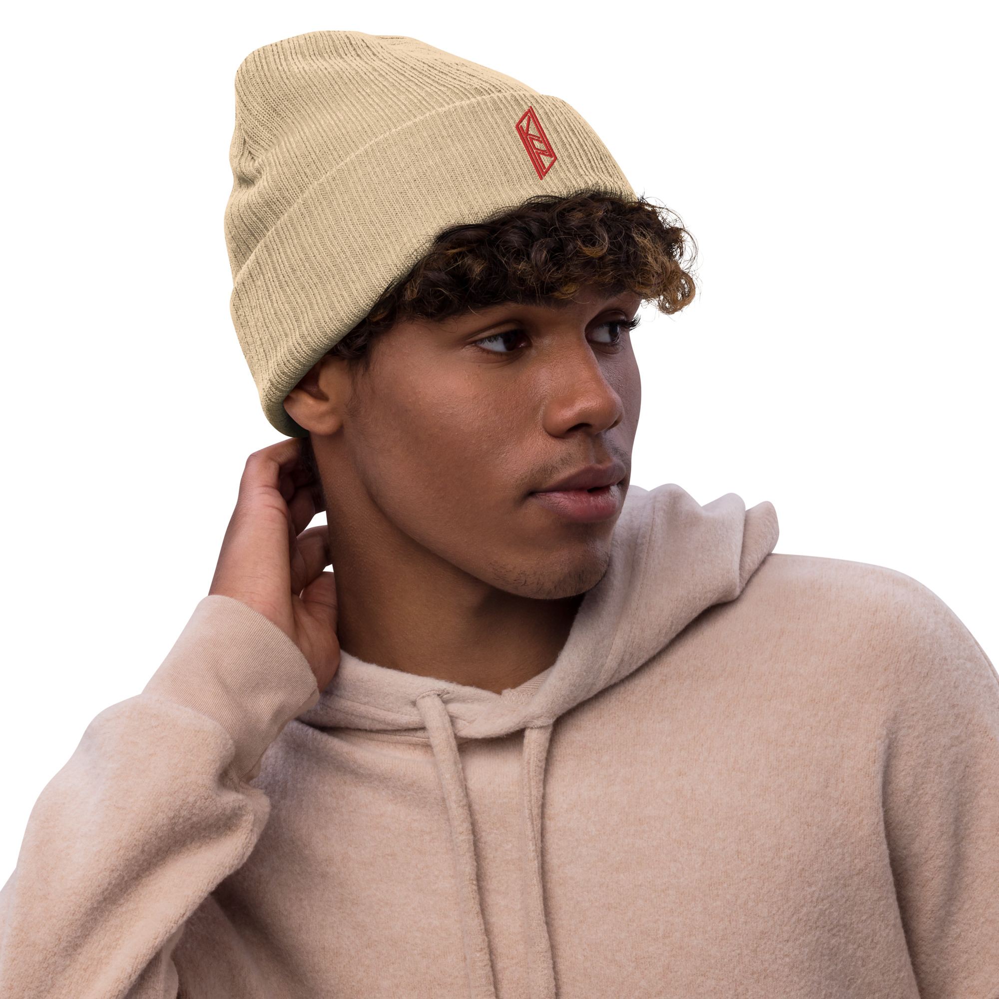 KCN Embroidered Tan Beanie