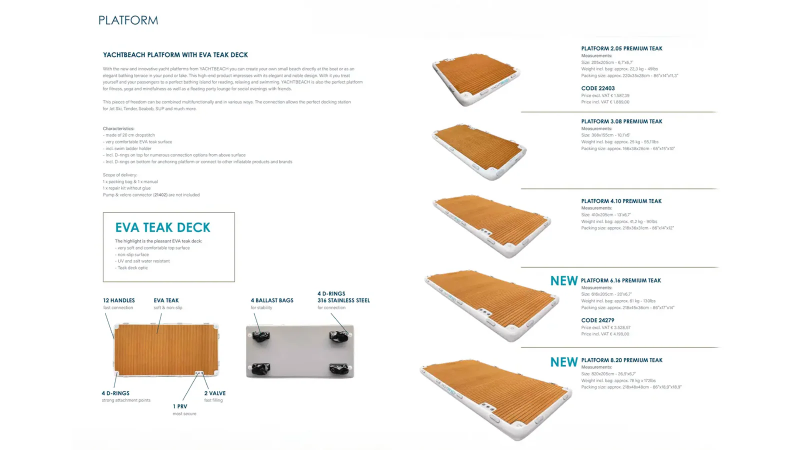 YACHTBEACH PLATFORM 2.05 PREMIUM TEAK