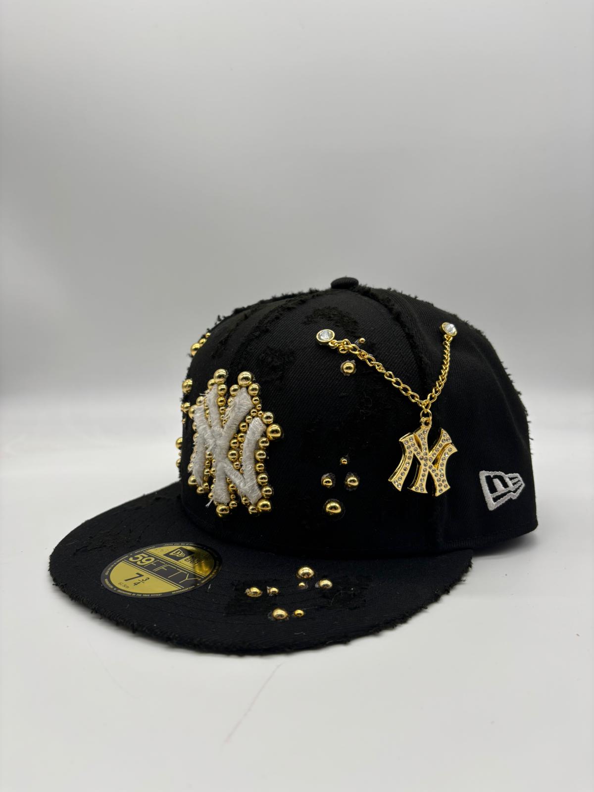New York Black Fitted "GOLDEN PEARLS"