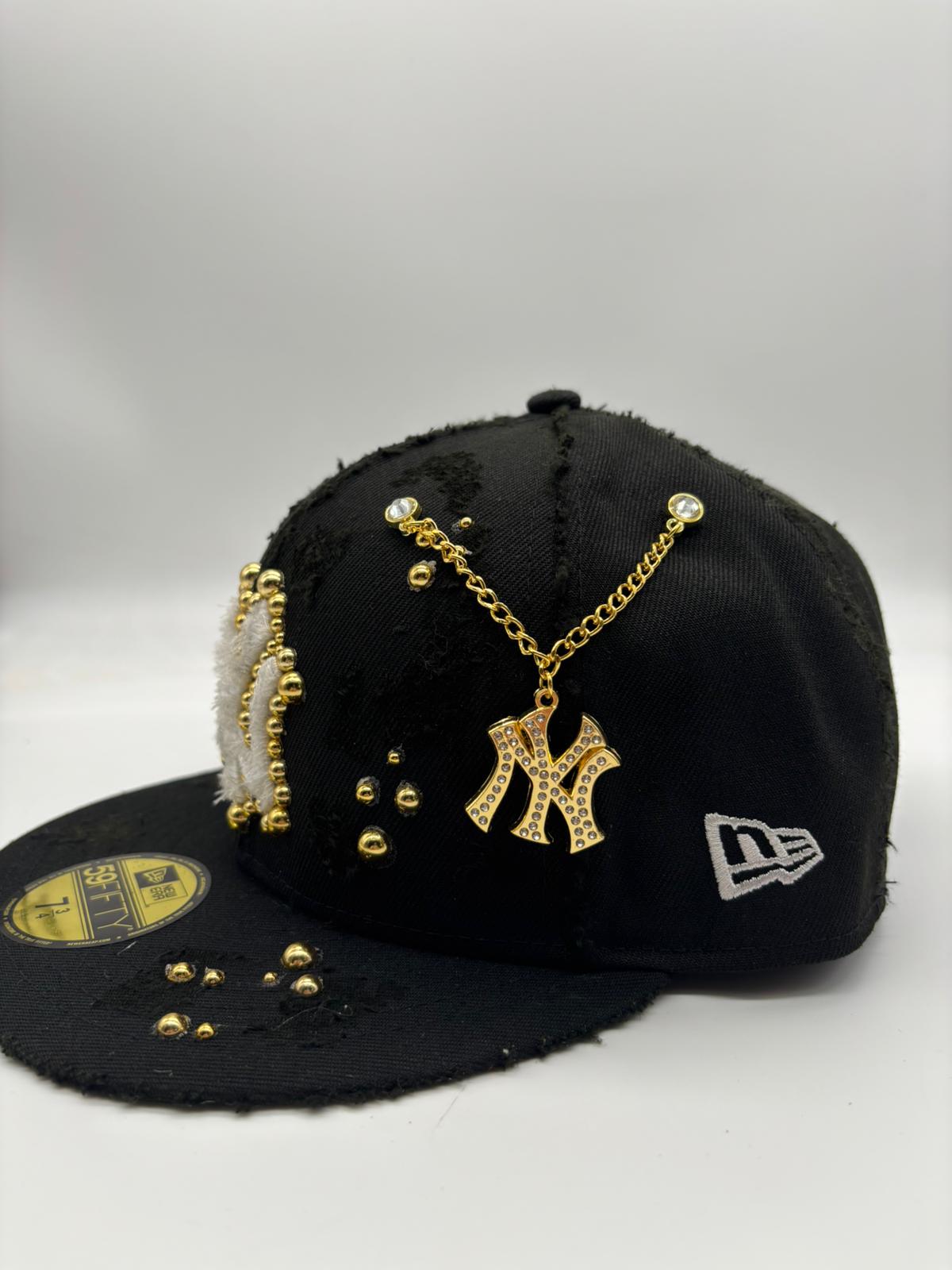 New York Black Fitted "GOLDEN PEARLS"