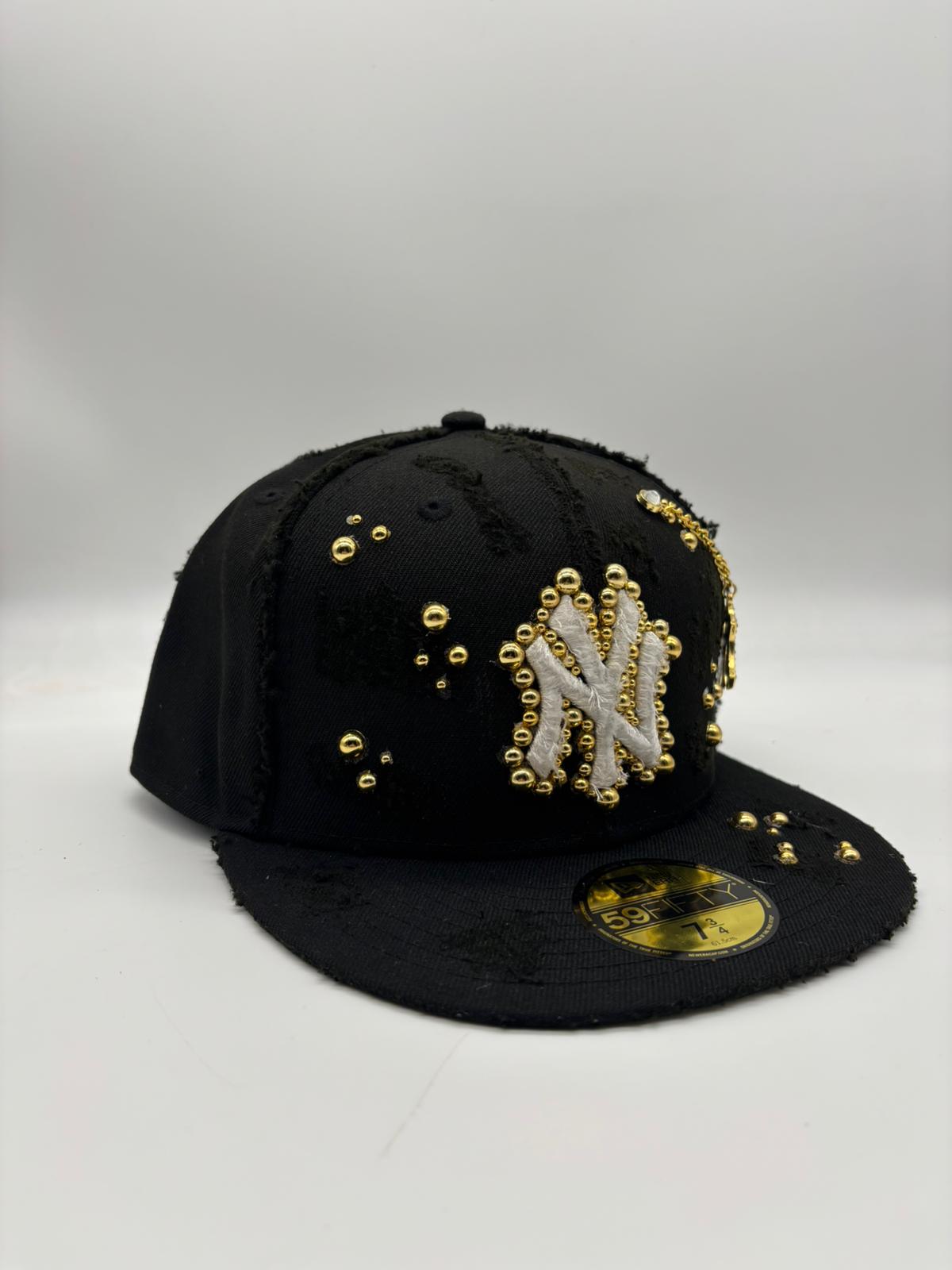 New York Black Fitted "GOLDEN PEARLS"