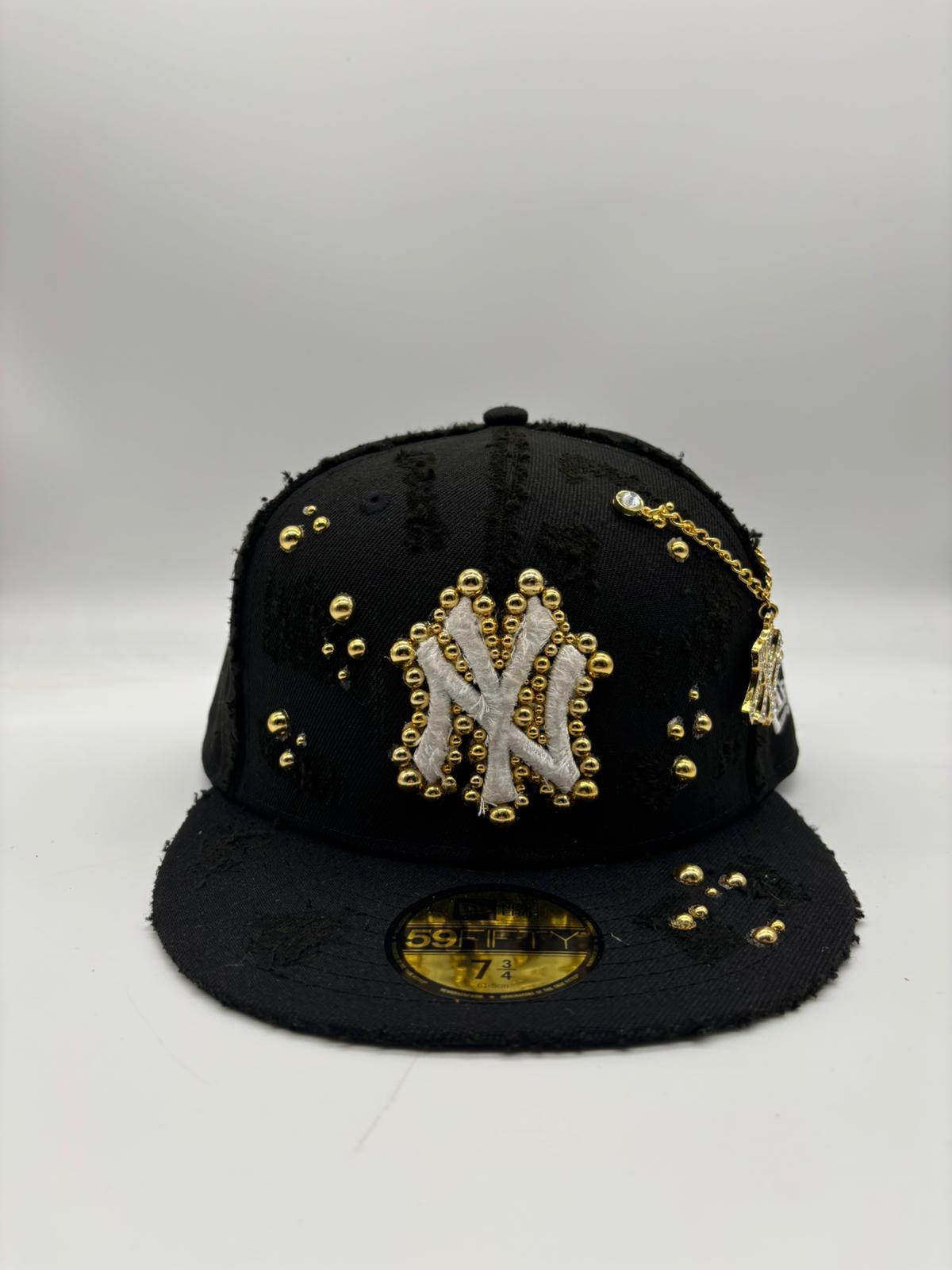 New York Black Fitted "GOLDEN PEARLS"