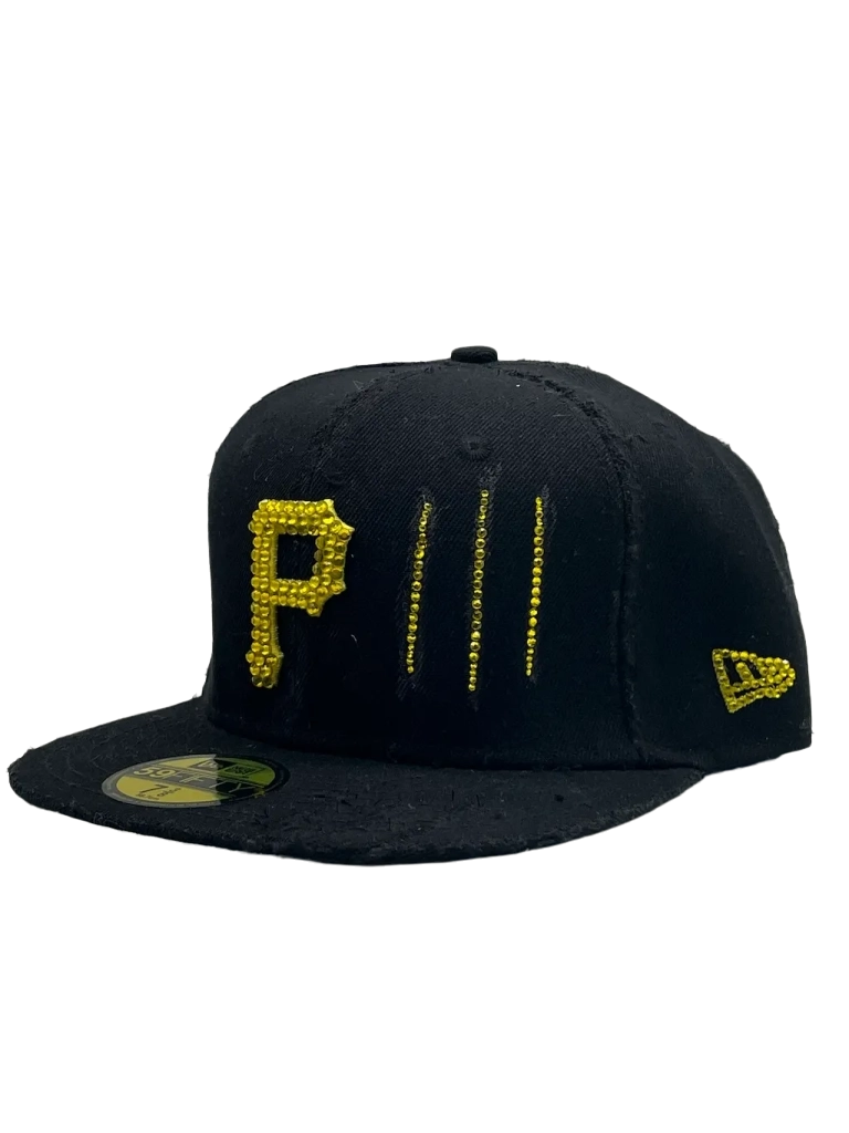 Pittsburgh Pirates Black&Yellow Fitted “Shiny Scratch”