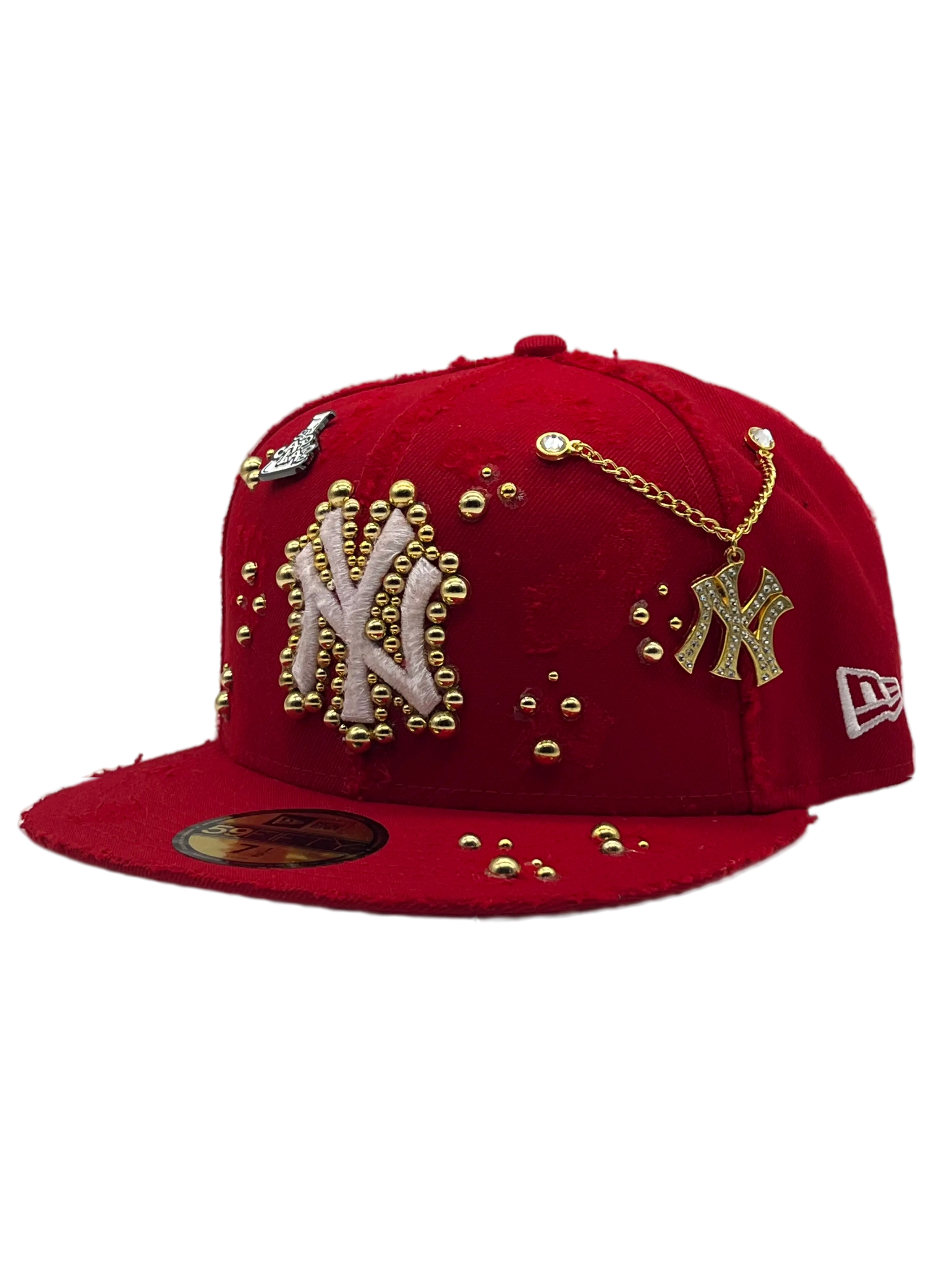 New York Red Fitted "Golden Pearls"