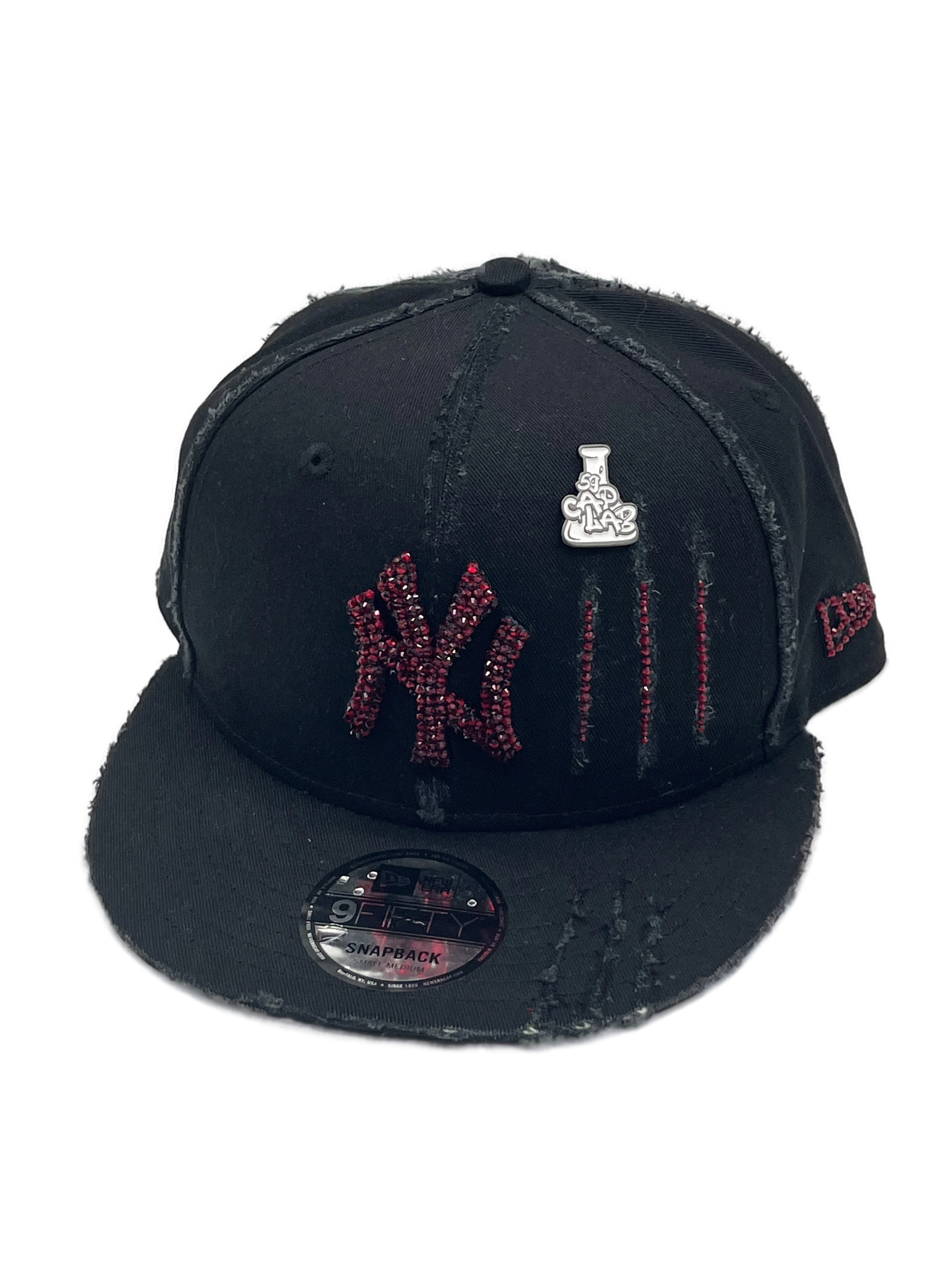 New York Black Snapback "Red Shiny Scratch" 