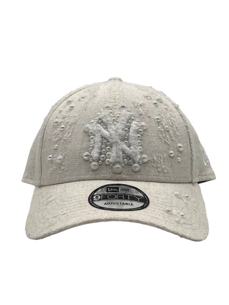 New York Cream Curved "Distressed Pearls"