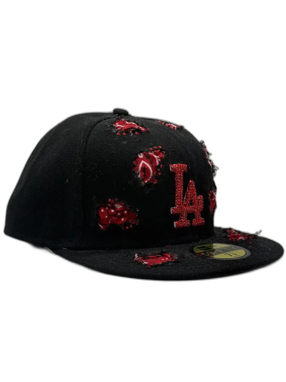 Los Angeles Black Fitted "Red Bandana"