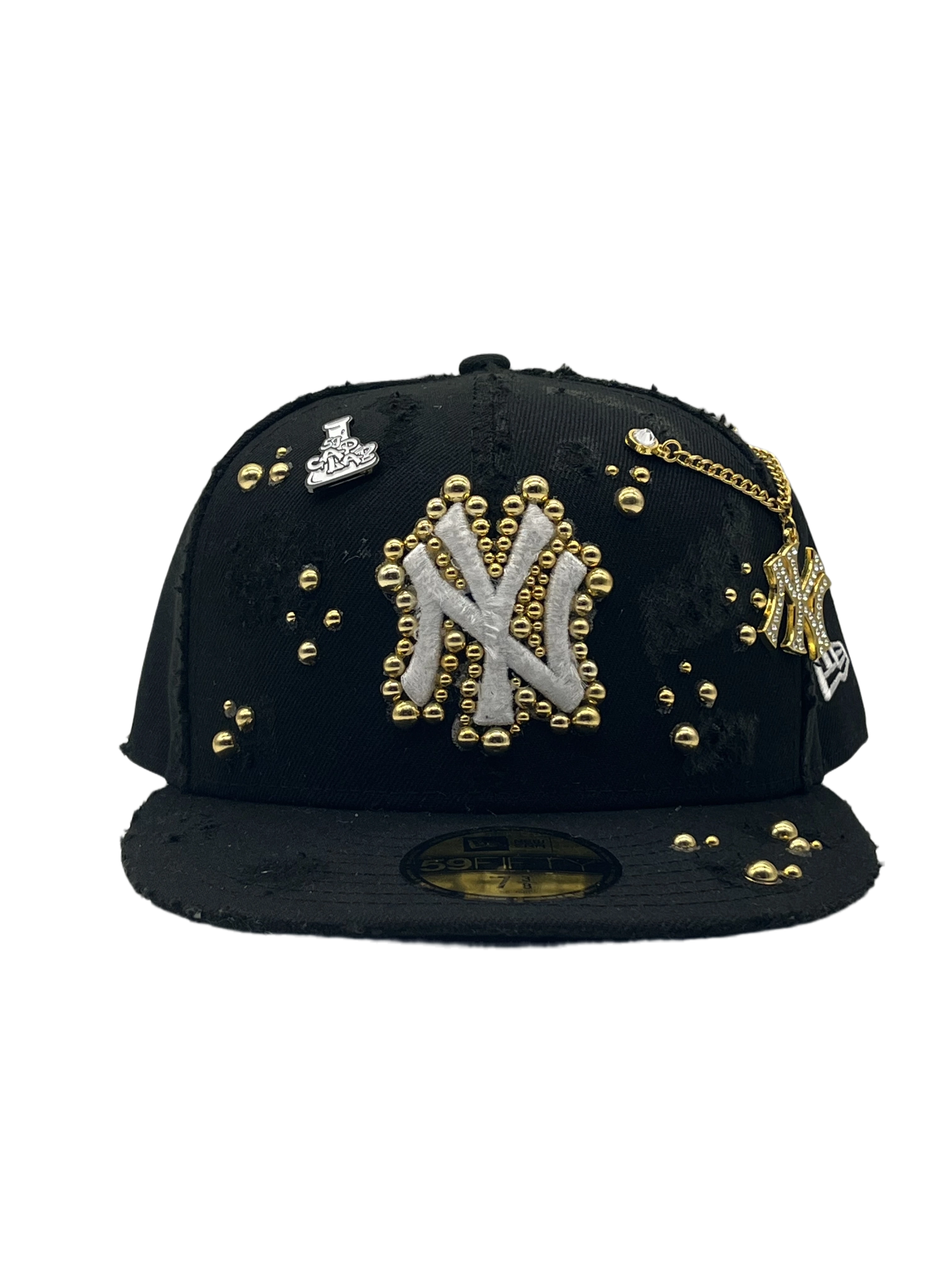New York Black Fitted "Golden Pearls"