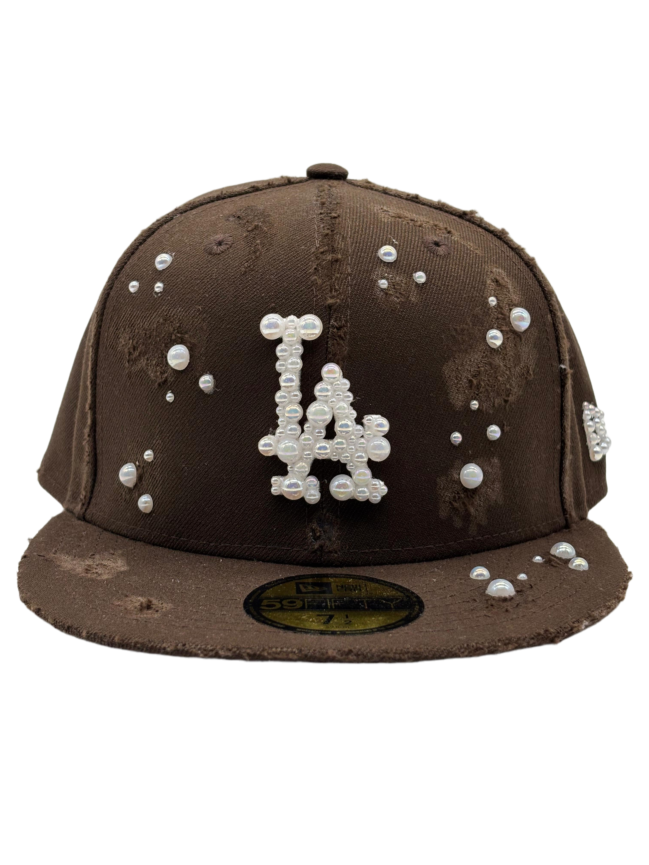 Los Angeles Brown Fitted "Distressed Pearls"