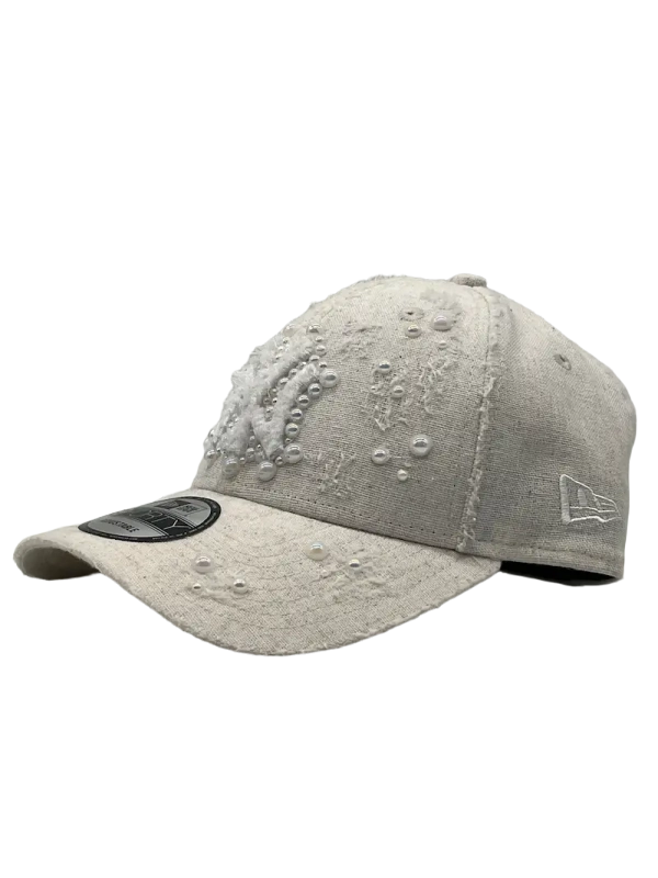 New York Cream Curved "Distressed Pearls"