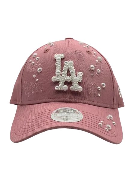 Los Angeles Pink Curved "White Pearls"