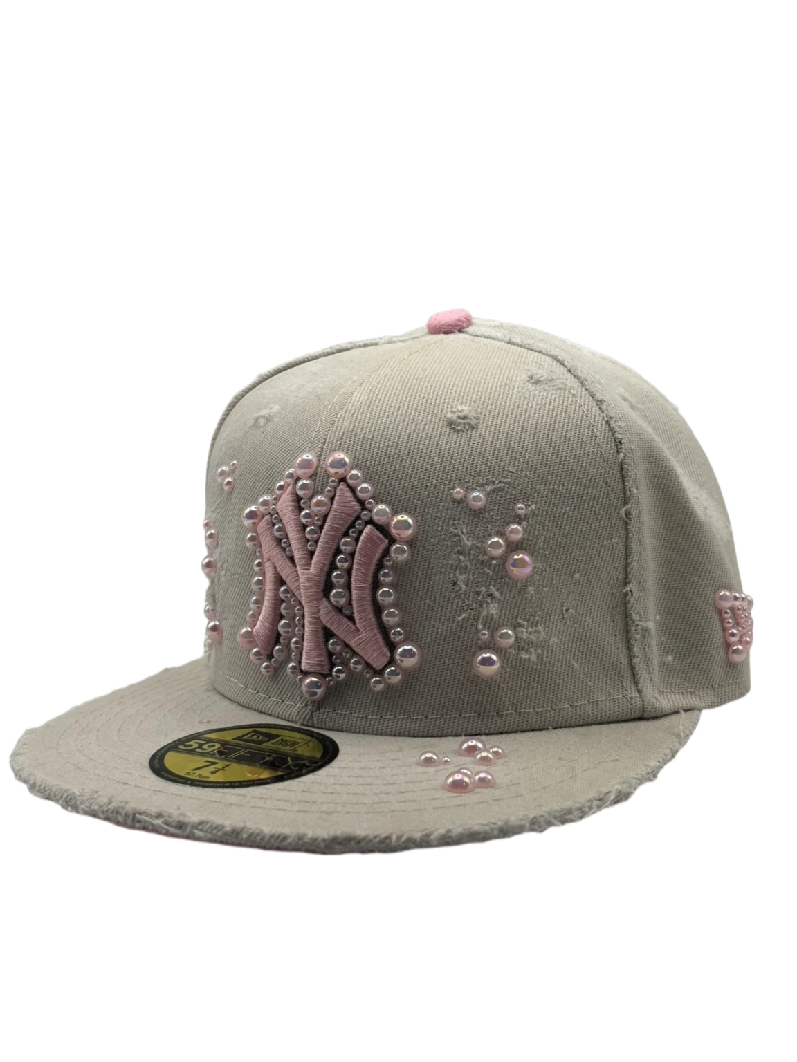New York Fitted "Pink Pearls"
